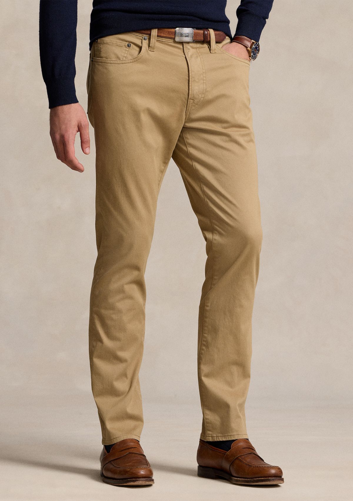 Mens Varick Slim Straight Stretch Sateen Pants