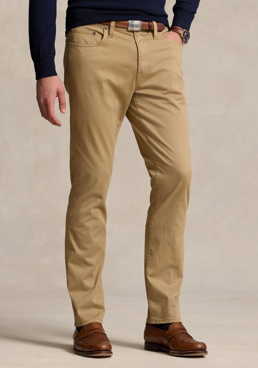 Mens Varick Slim Straight Stretch Sateen Pants