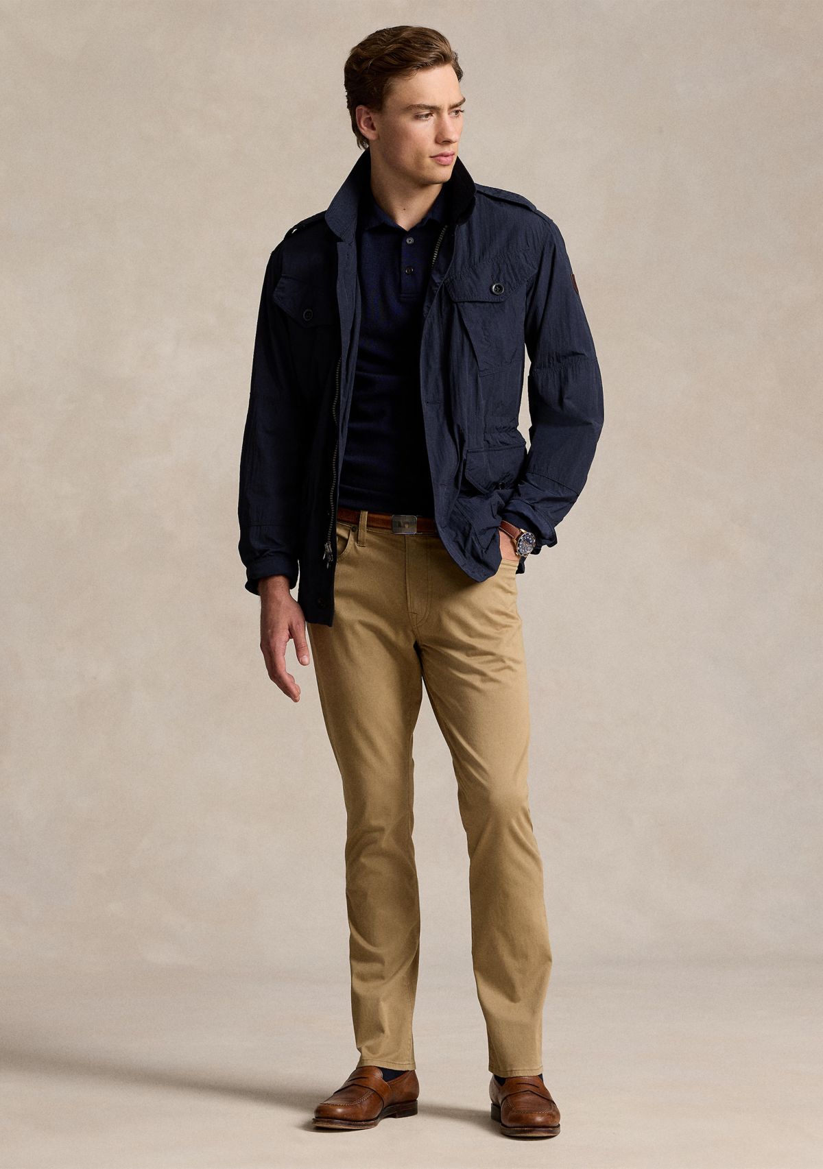 Mens Varick Slim Straight Stretch Sateen Pants