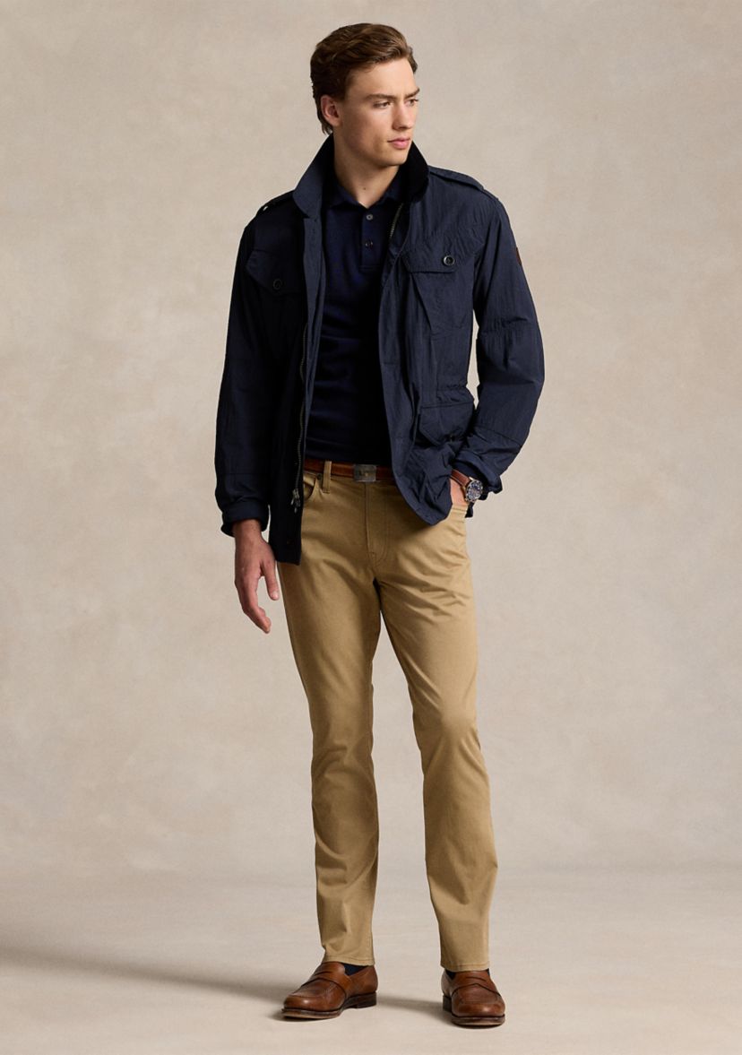 Mens Varick Slim Straight Stretch Sateen Pants