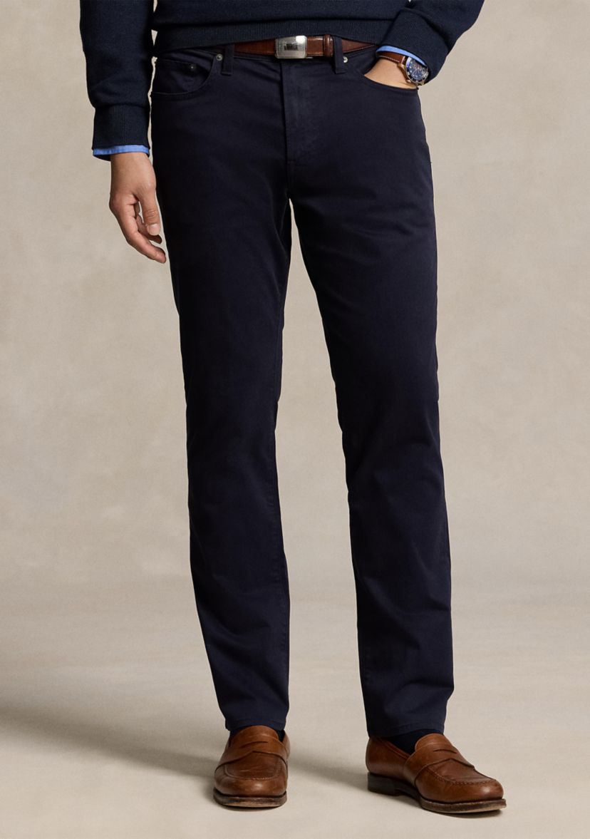 Mens Varick Slim Straight Stretch Sateen Pants