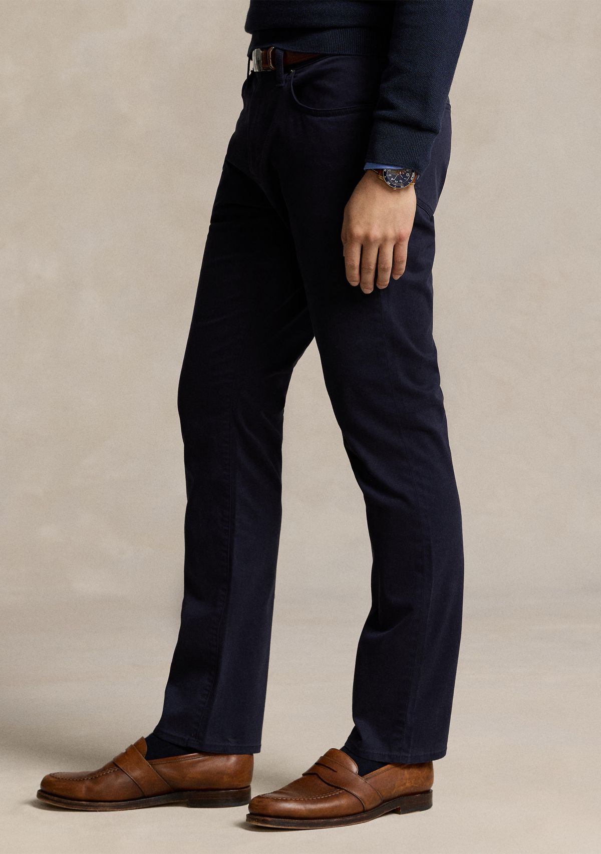Mens Varick Slim Straight Stretch Sateen Pants