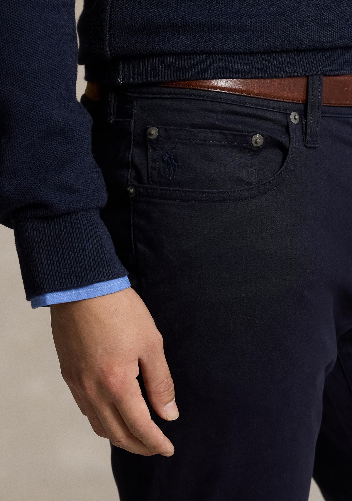 Mens Varick Slim Straight Stretch Sateen Pants