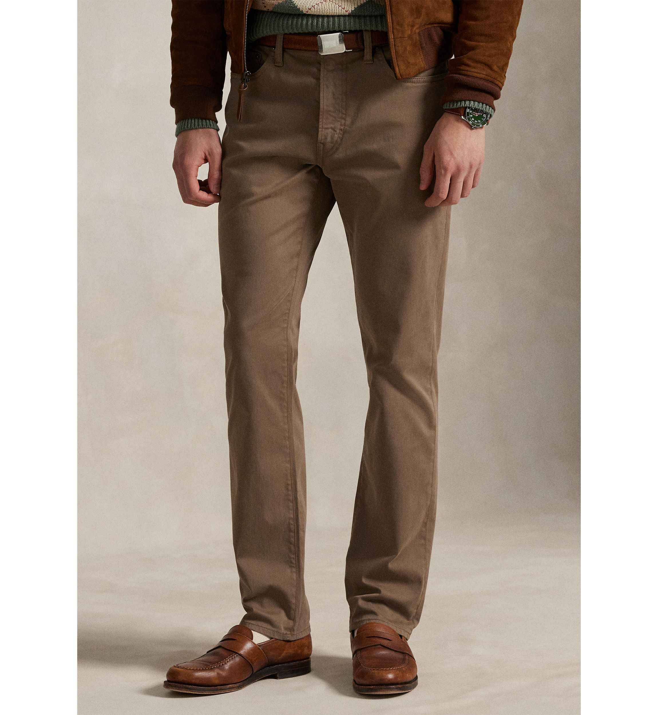 Varick Slim Straight Stretch Sateen Pants