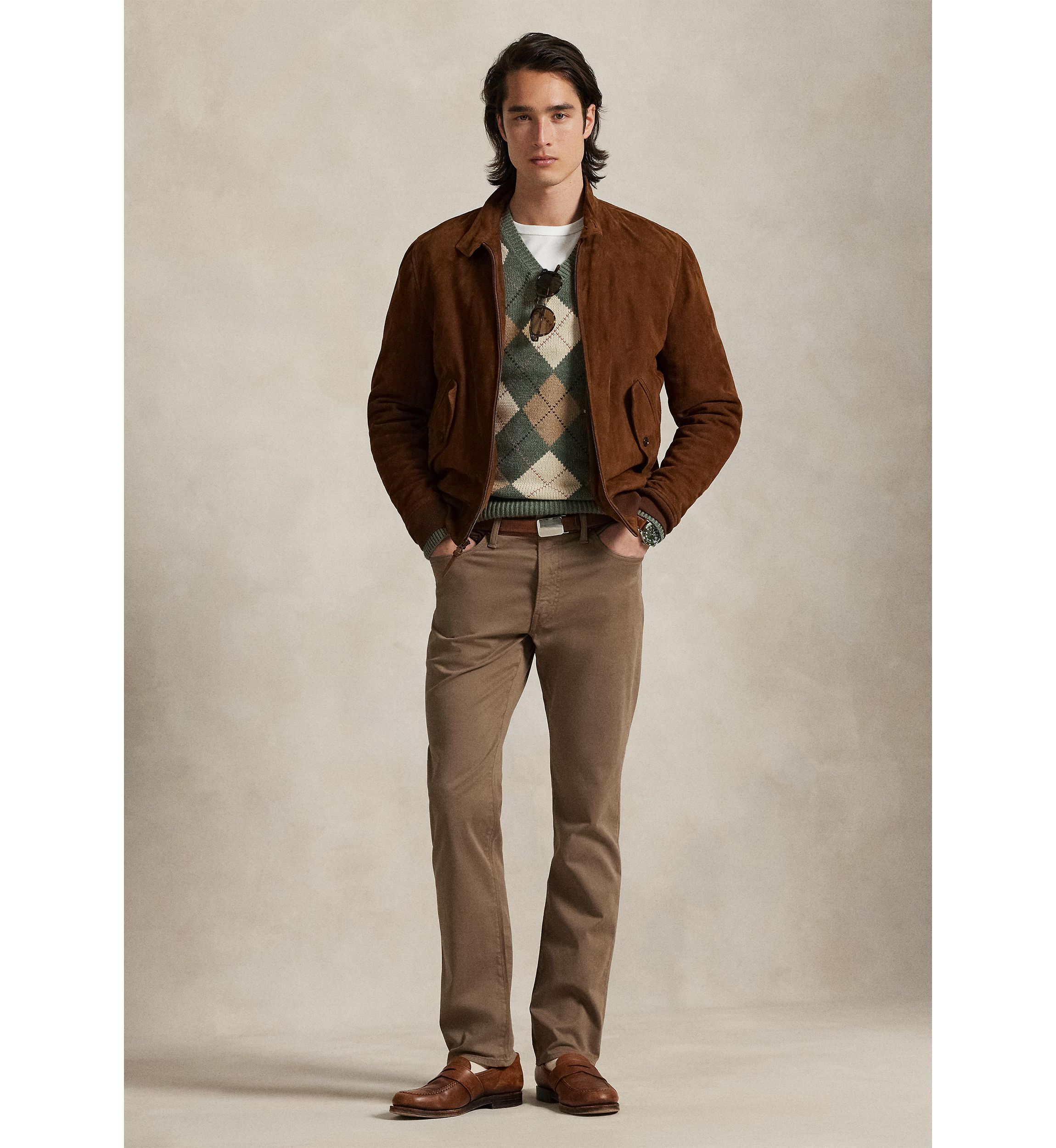 Varick Slim Straight Stretch Sateen Pants