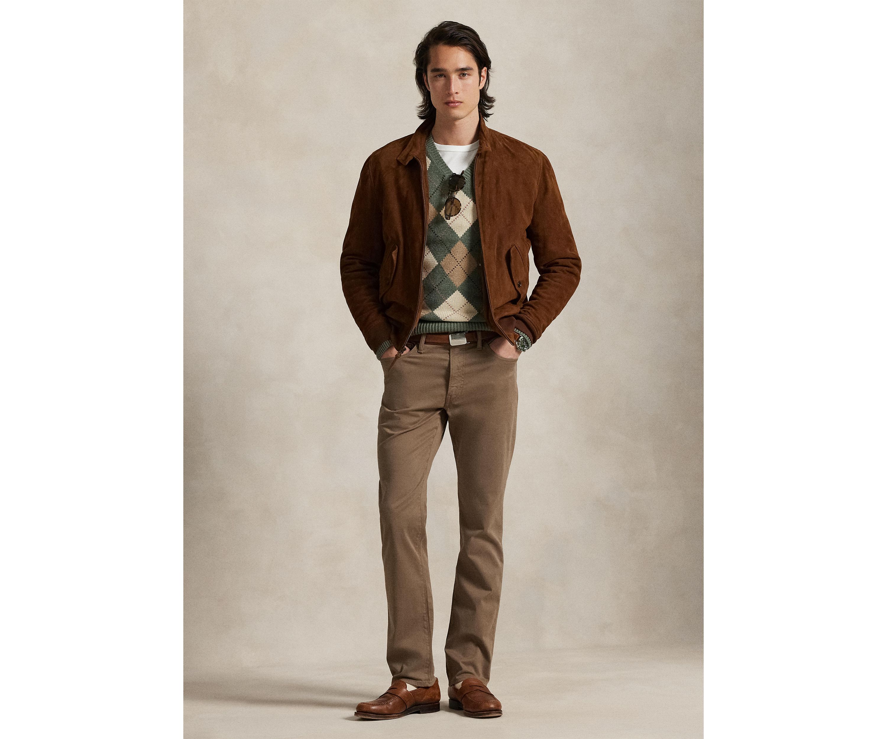 Varick Slim Straight Stretch Sateen Pants
