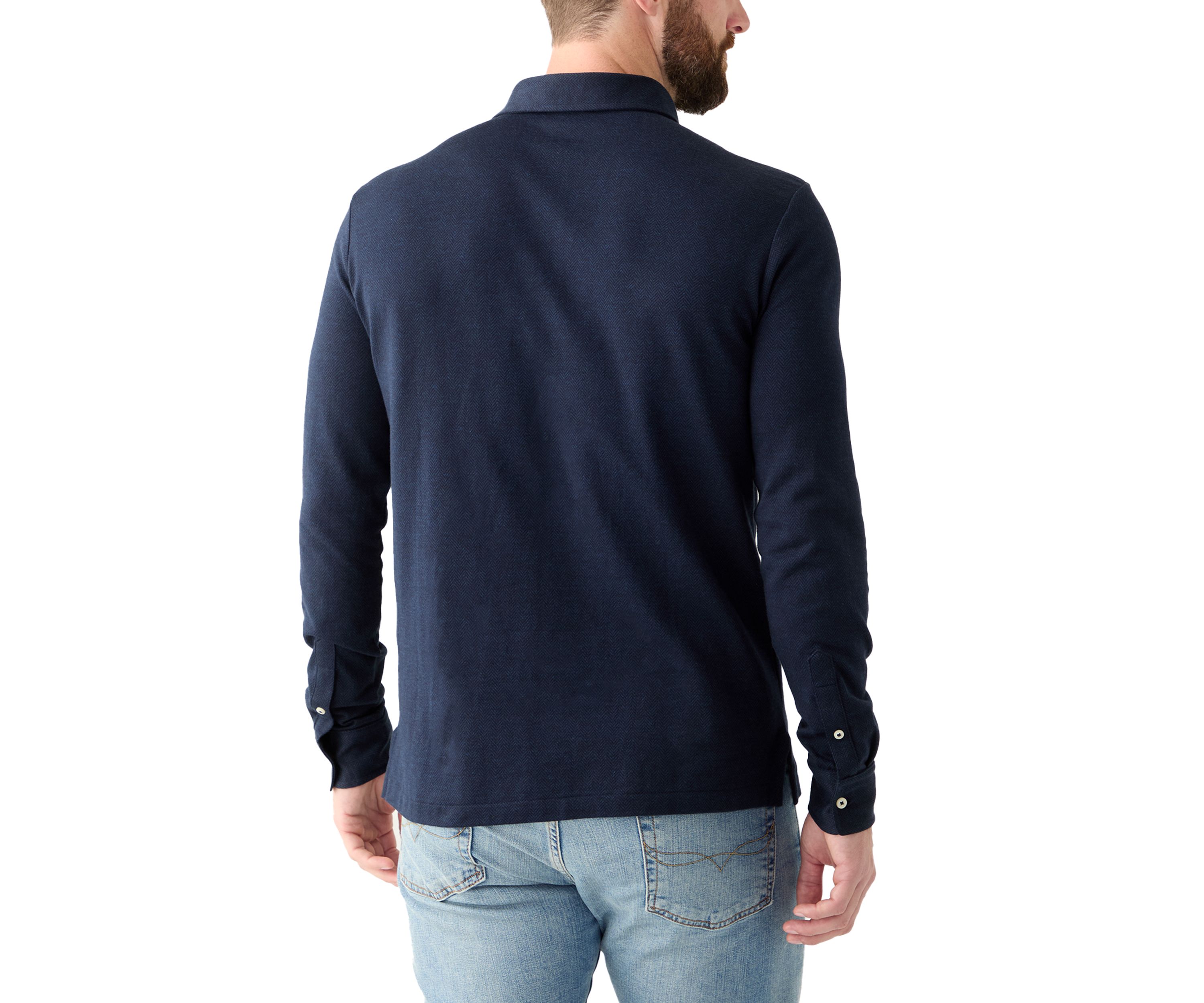 Custom Slim Fit Herringbone Polo Shirt