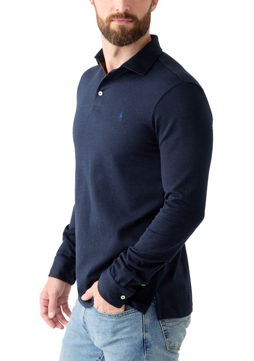 Custom Slim Fit Herringbone Polo Shirt