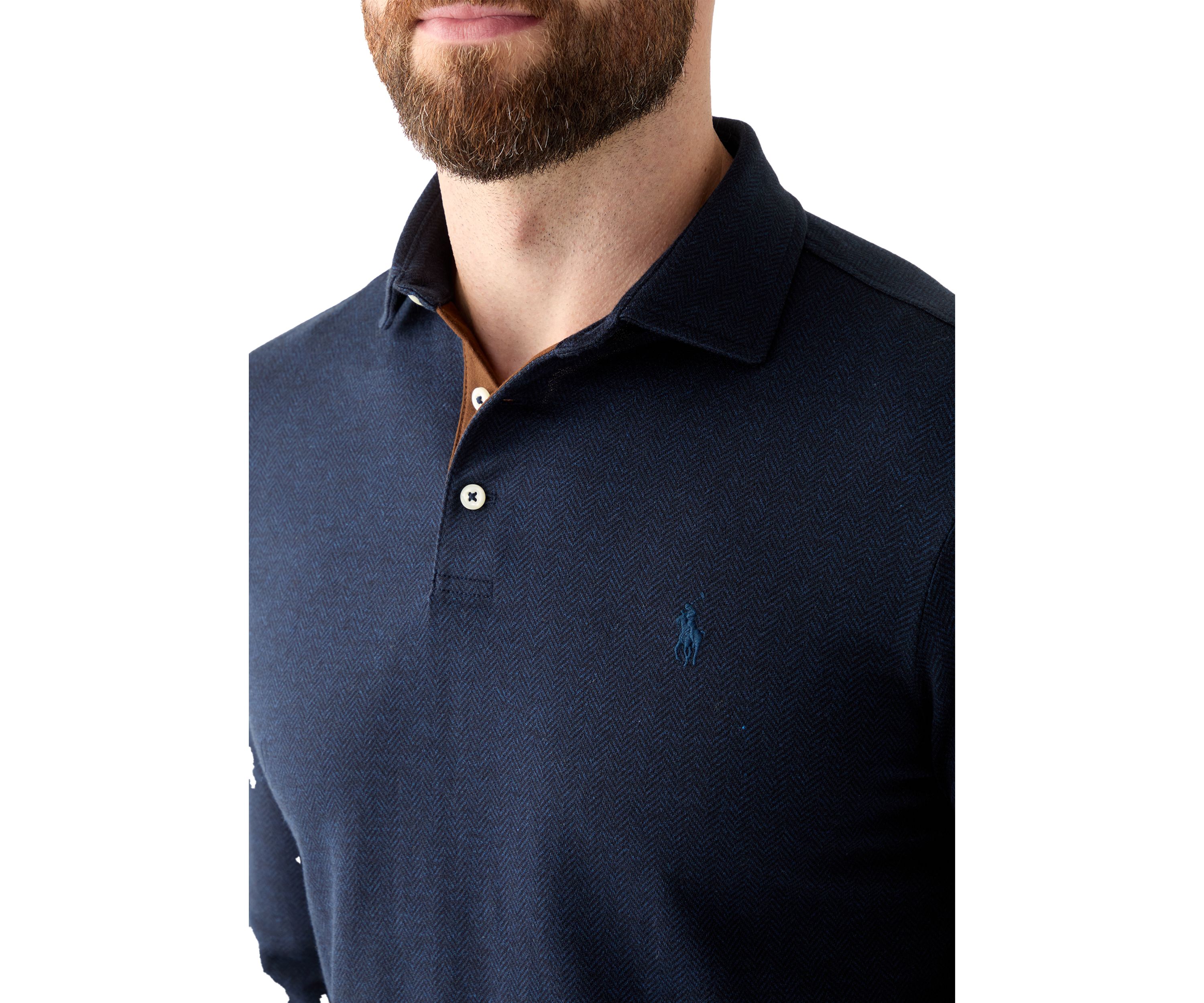 Custom Slim Fit Herringbone Polo Shirt