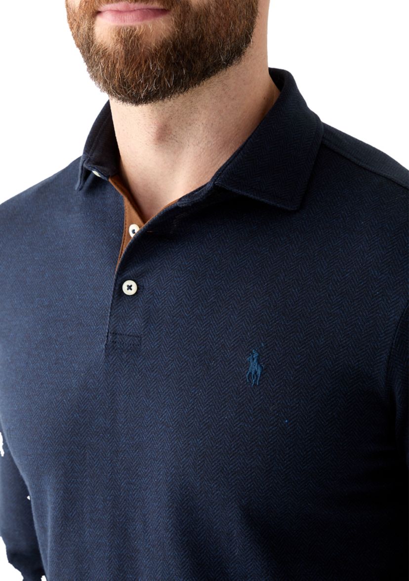 Custom Slim Fit Herringbone Polo Shirt