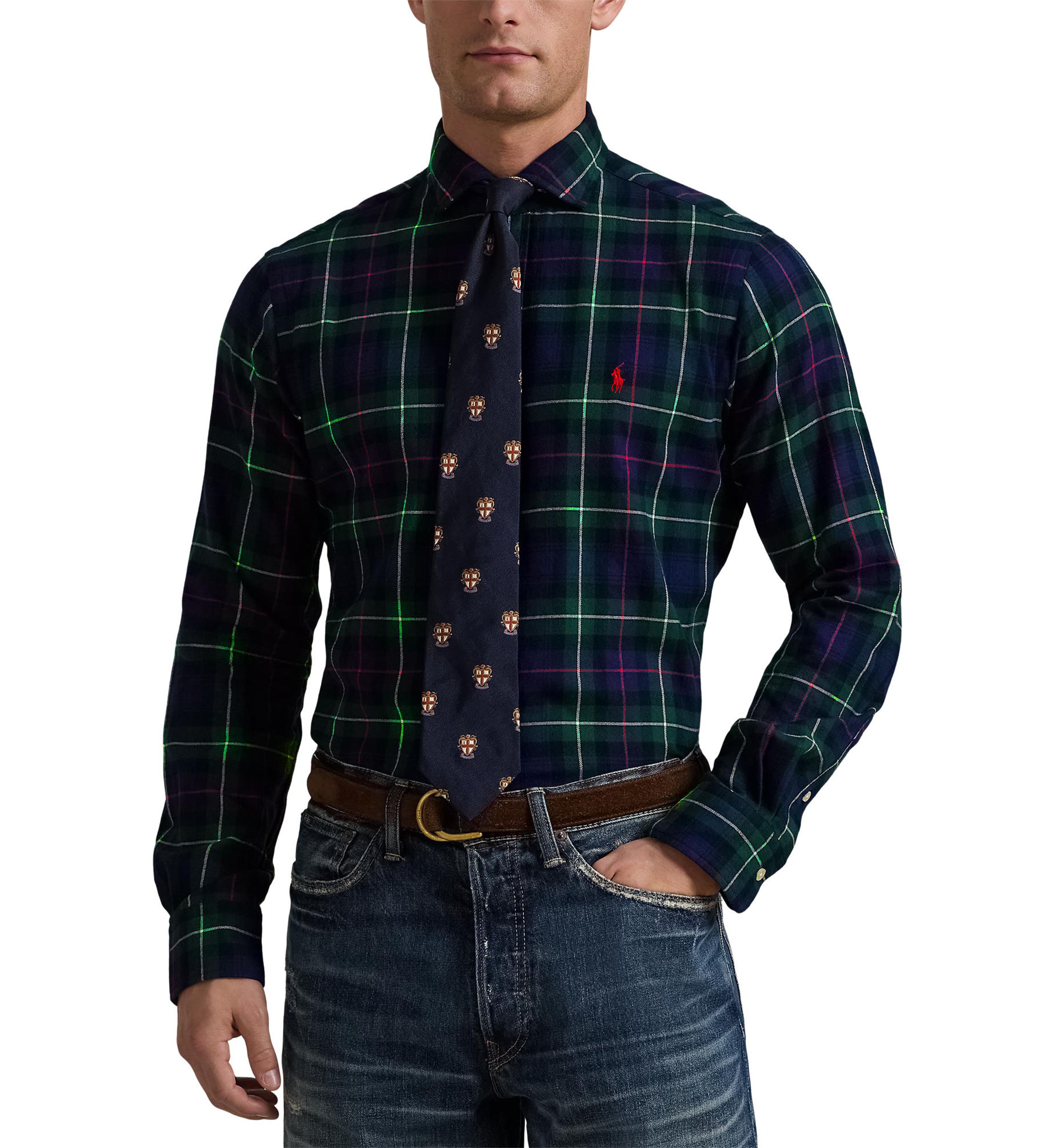 Classic Fit Plaid Twill Shirt