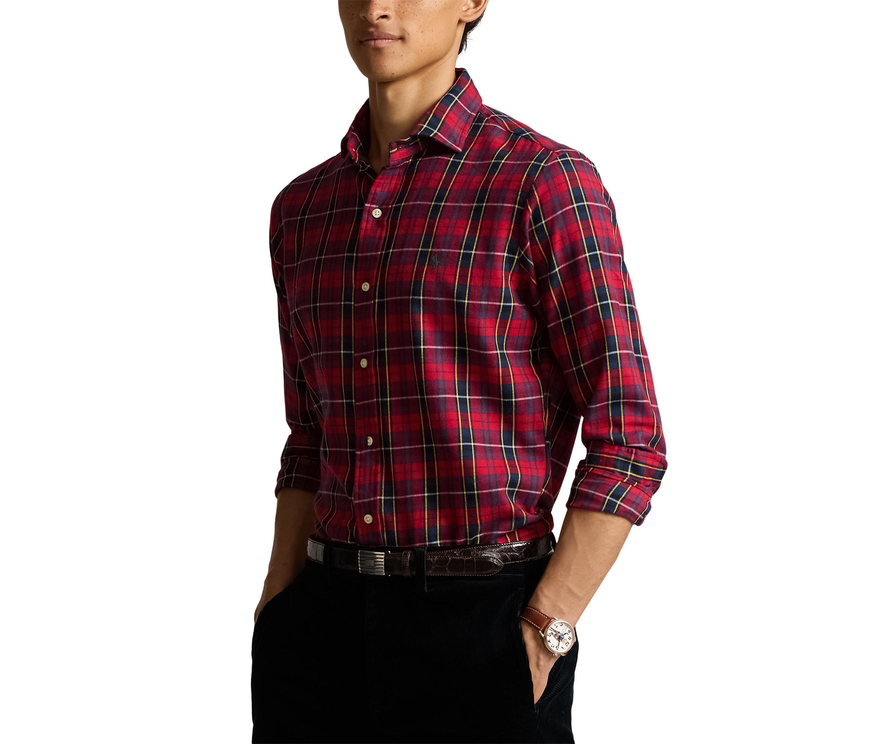 Classic Fit Plaid Twill Shirt