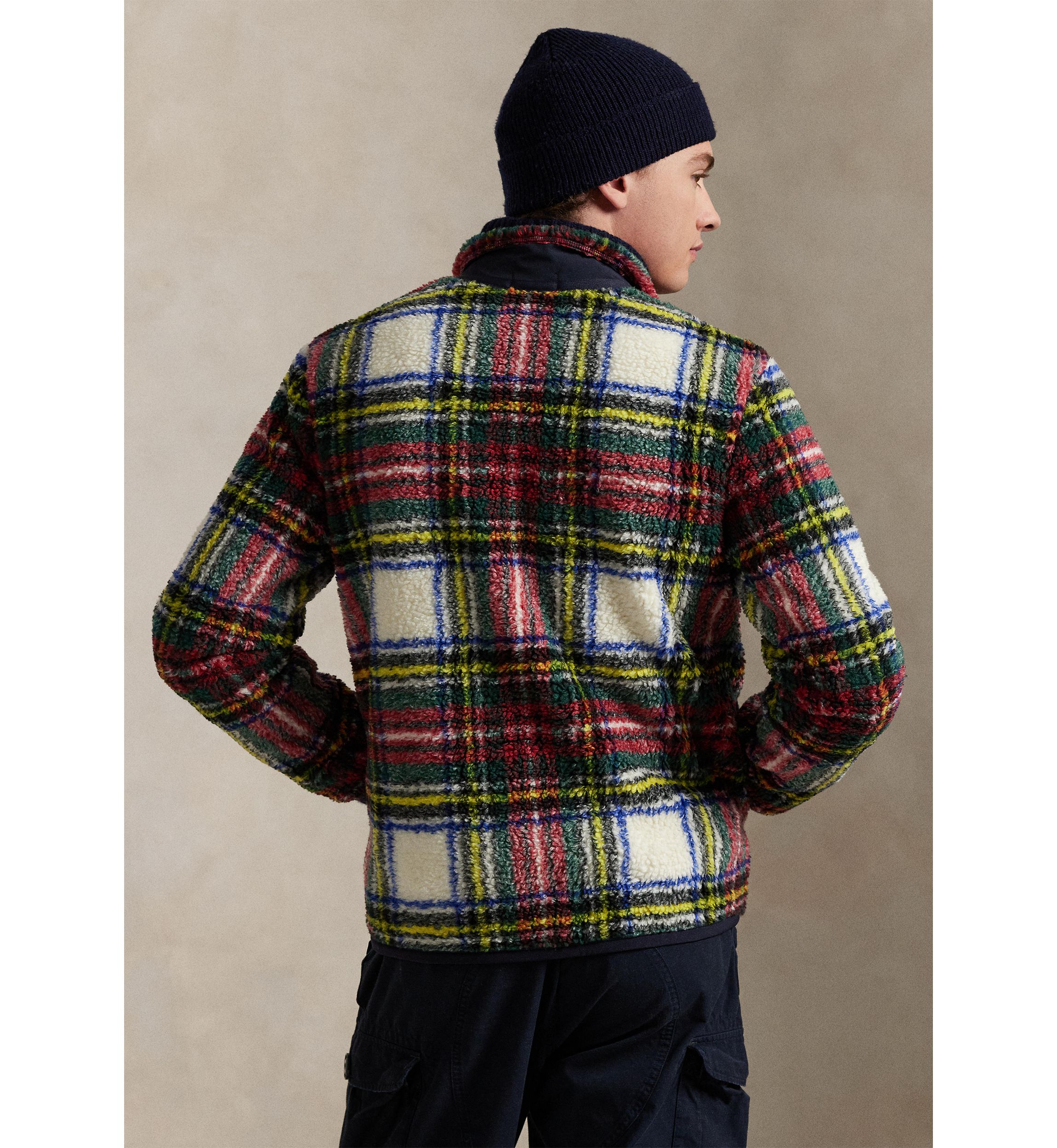 Plaid Pile Fleece Hybrid Jacket