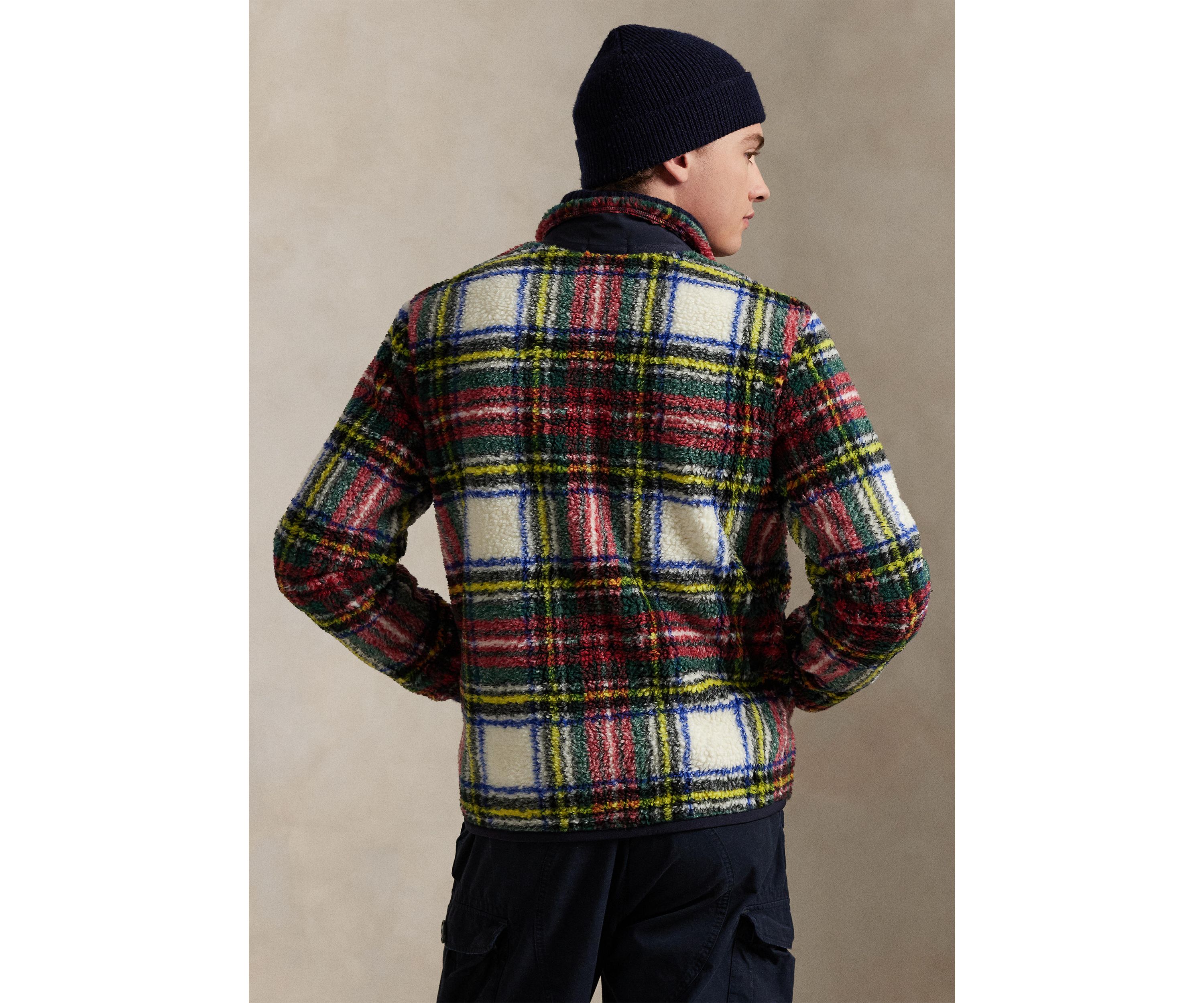 Plaid Pile Fleece Hybrid Jacket