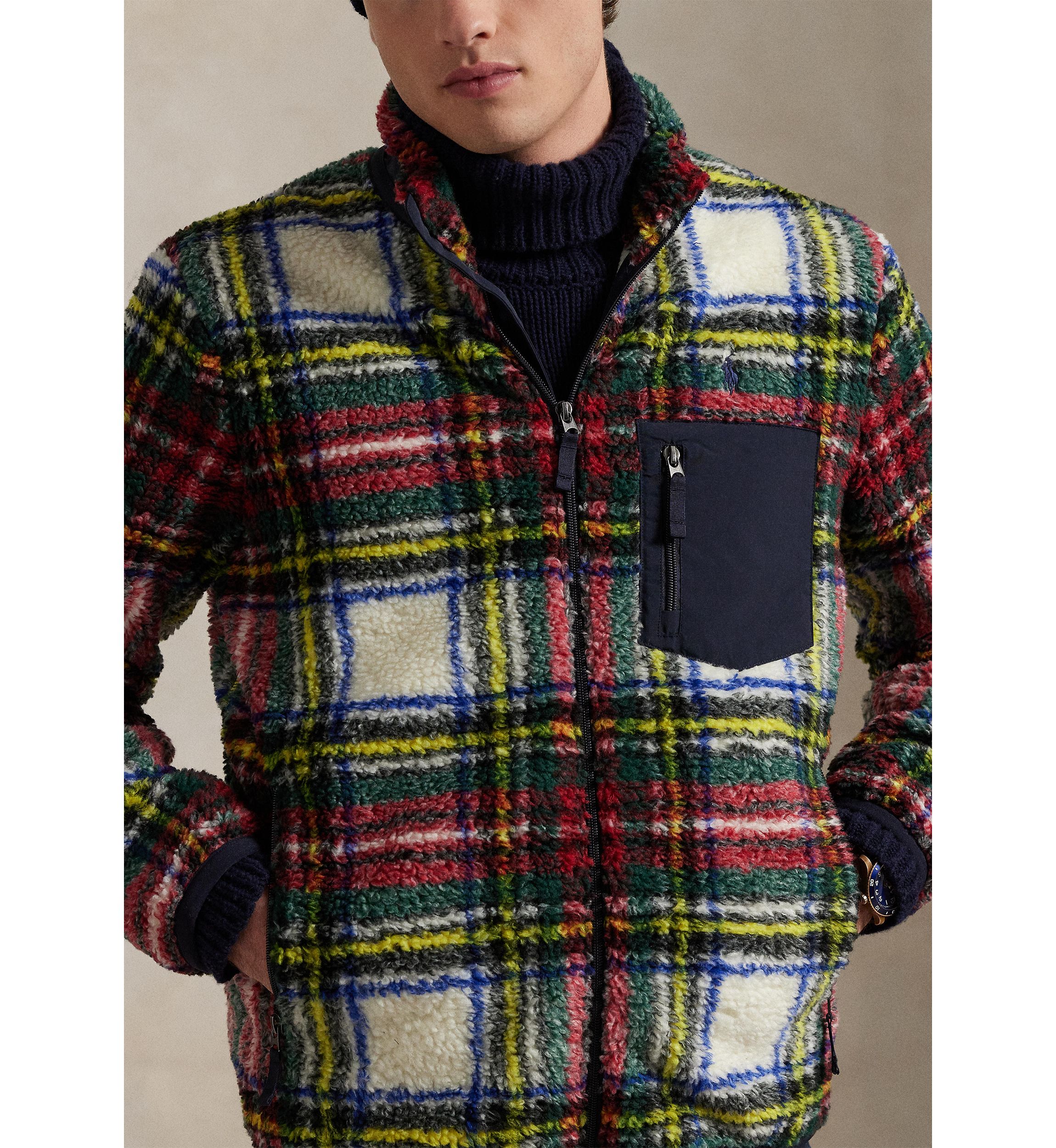 Plaid Pile Fleece Hybrid Jacket