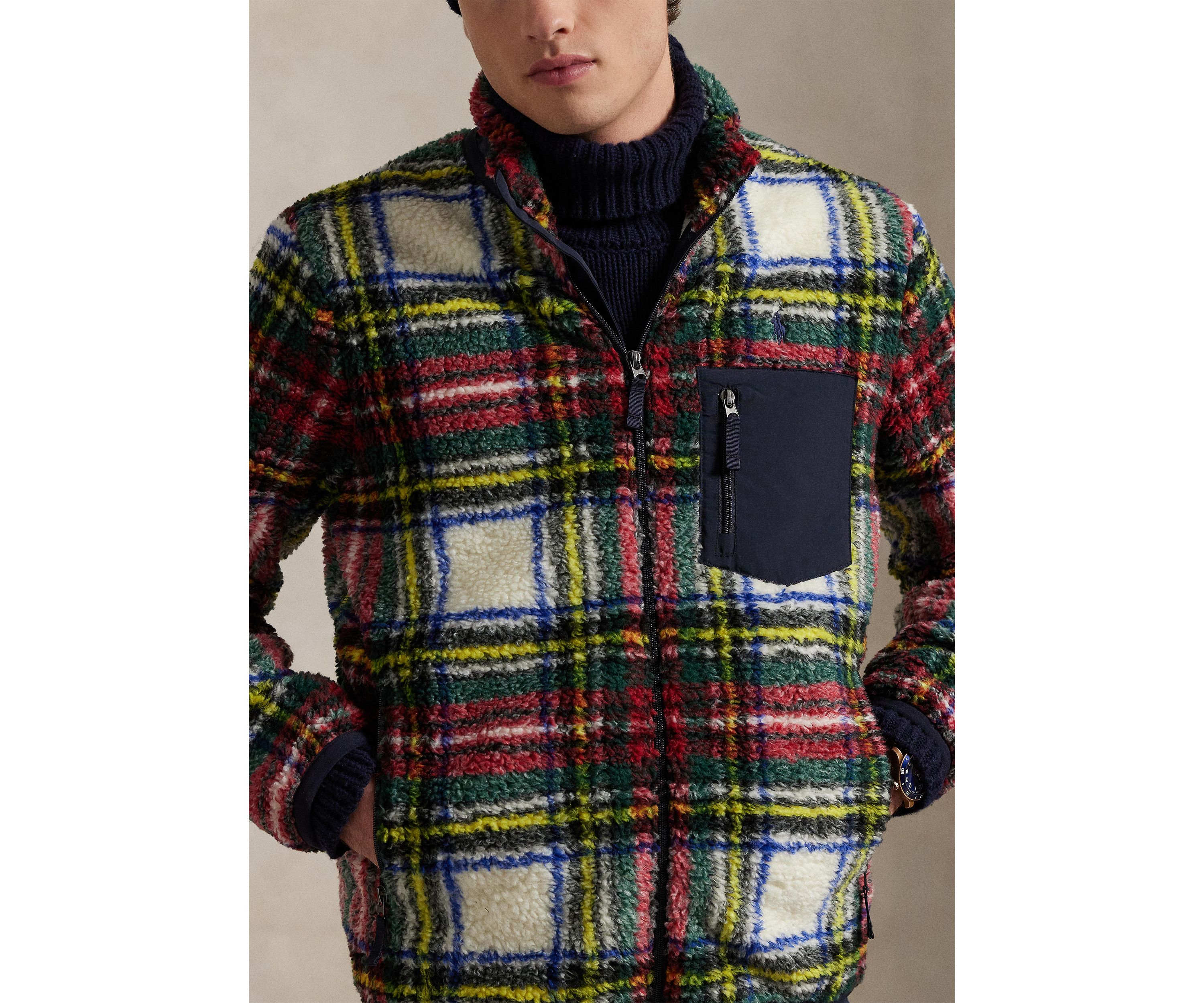 Plaid Pile Fleece Hybrid Jacket