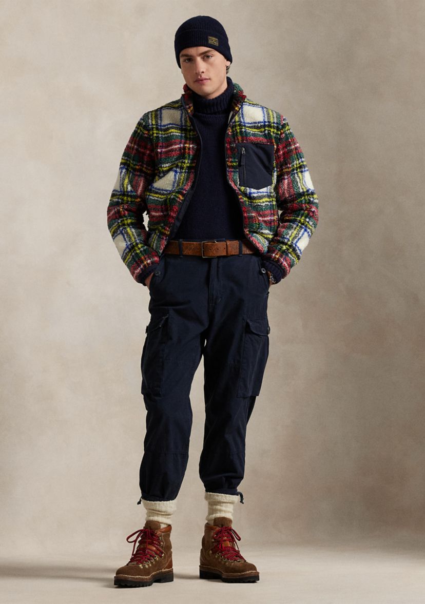 Plaid Pile Fleece Hybrid Jacket