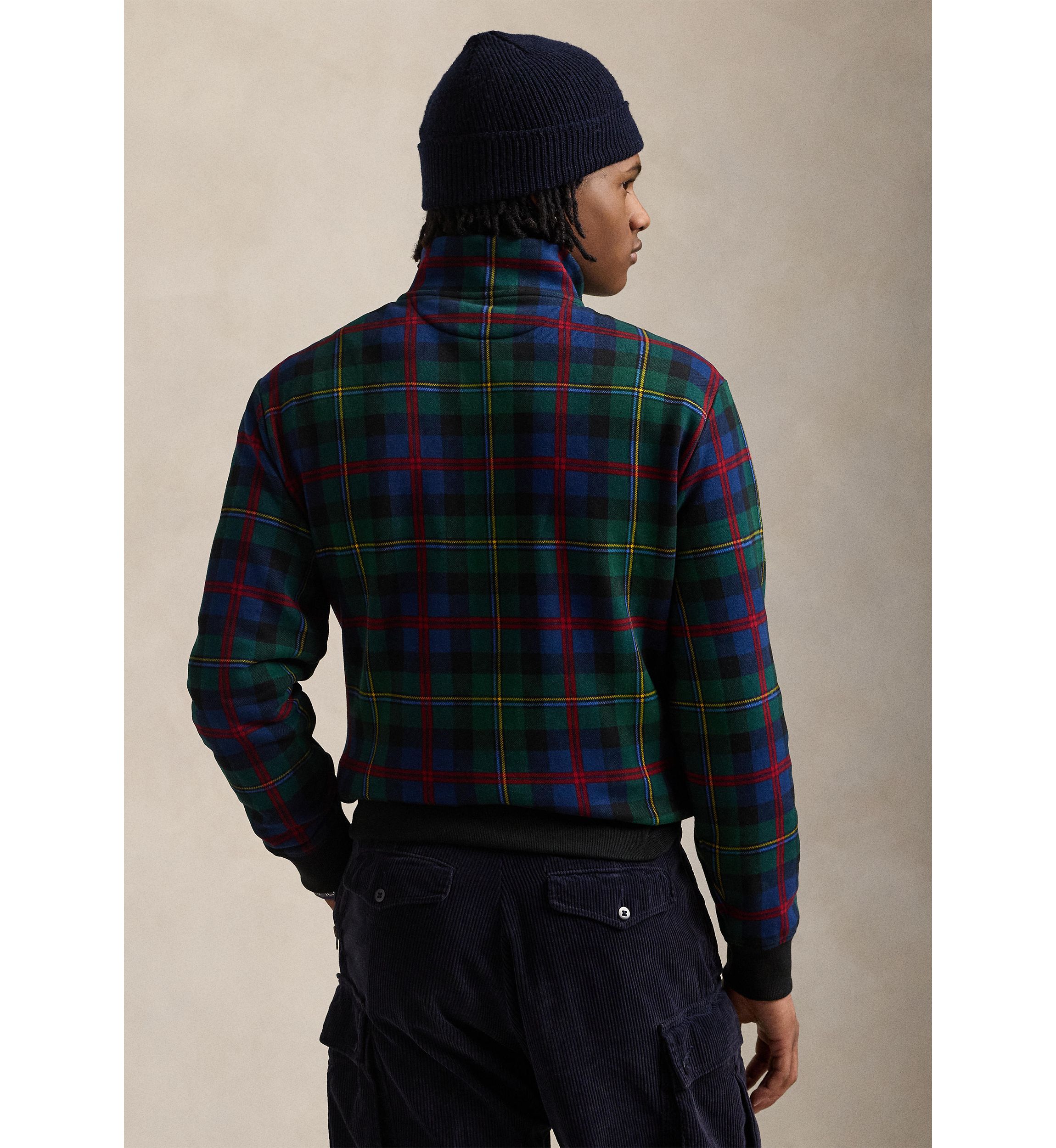 Plaid Sueded Fleece Pullover