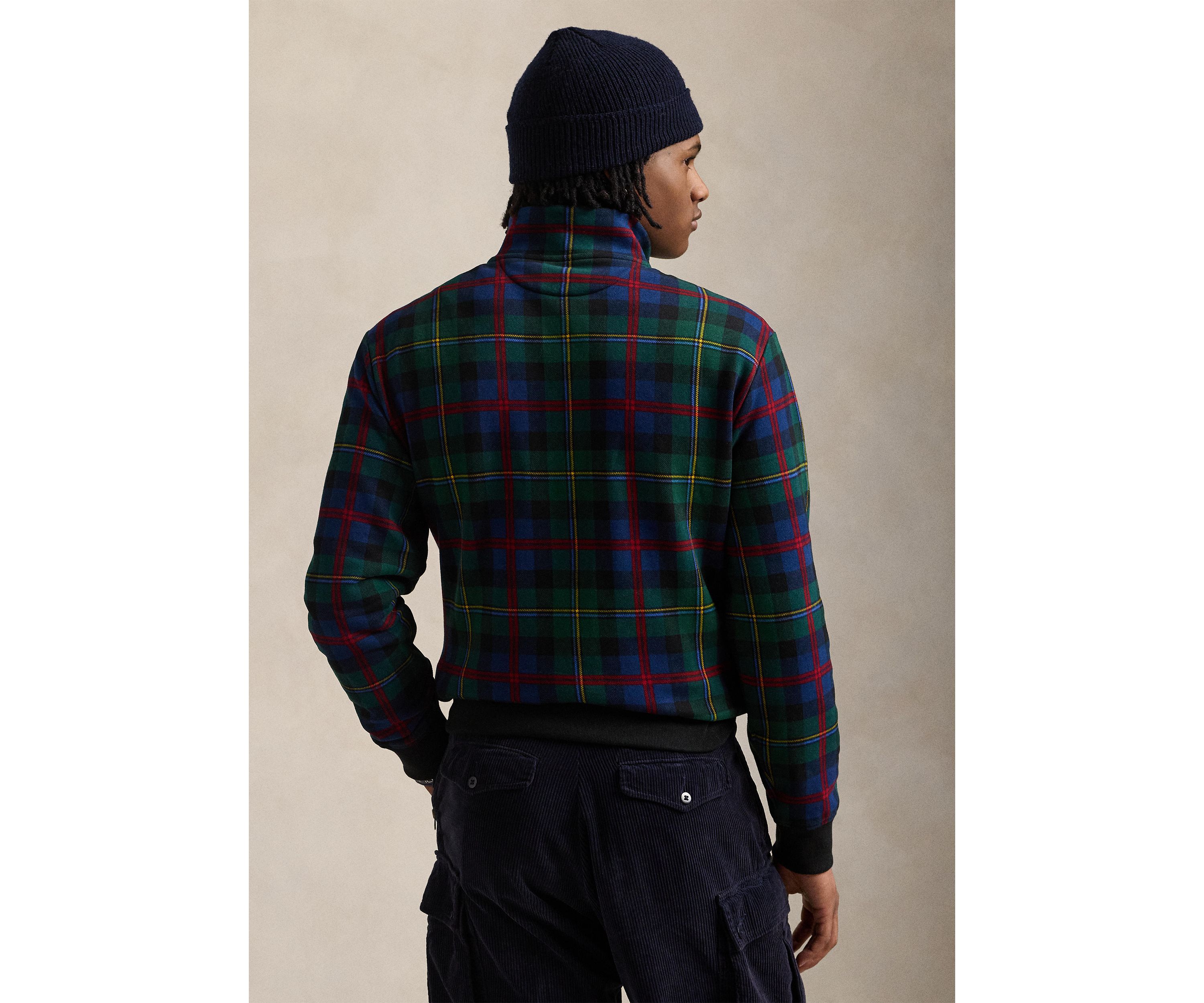 Plaid Sueded Fleece Pullover
