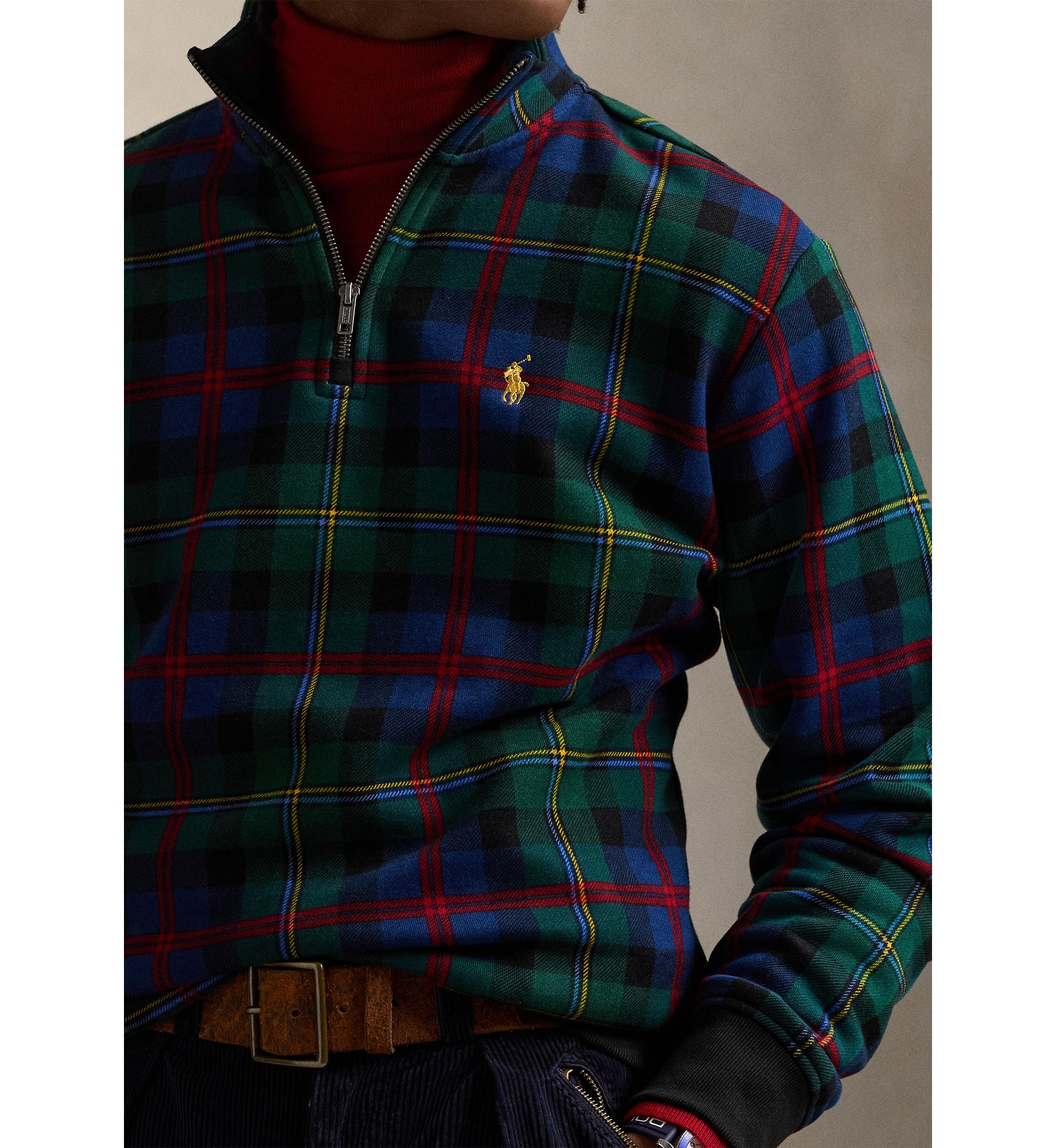 Plaid Sueded Fleece Pullover