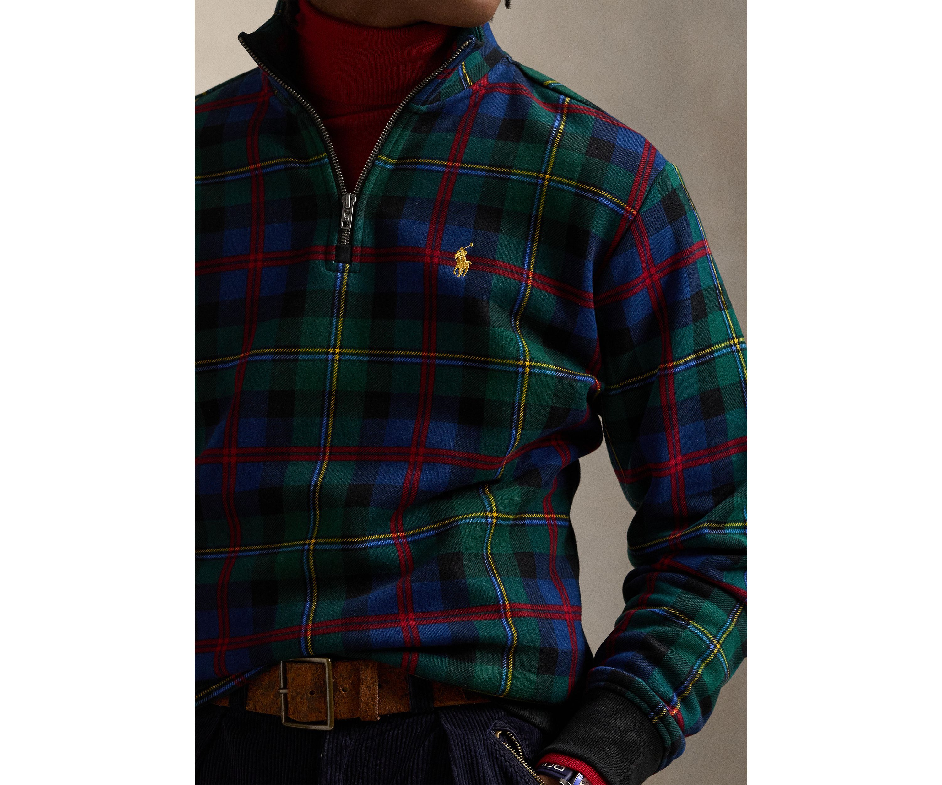 Plaid Sueded Fleece Pullover