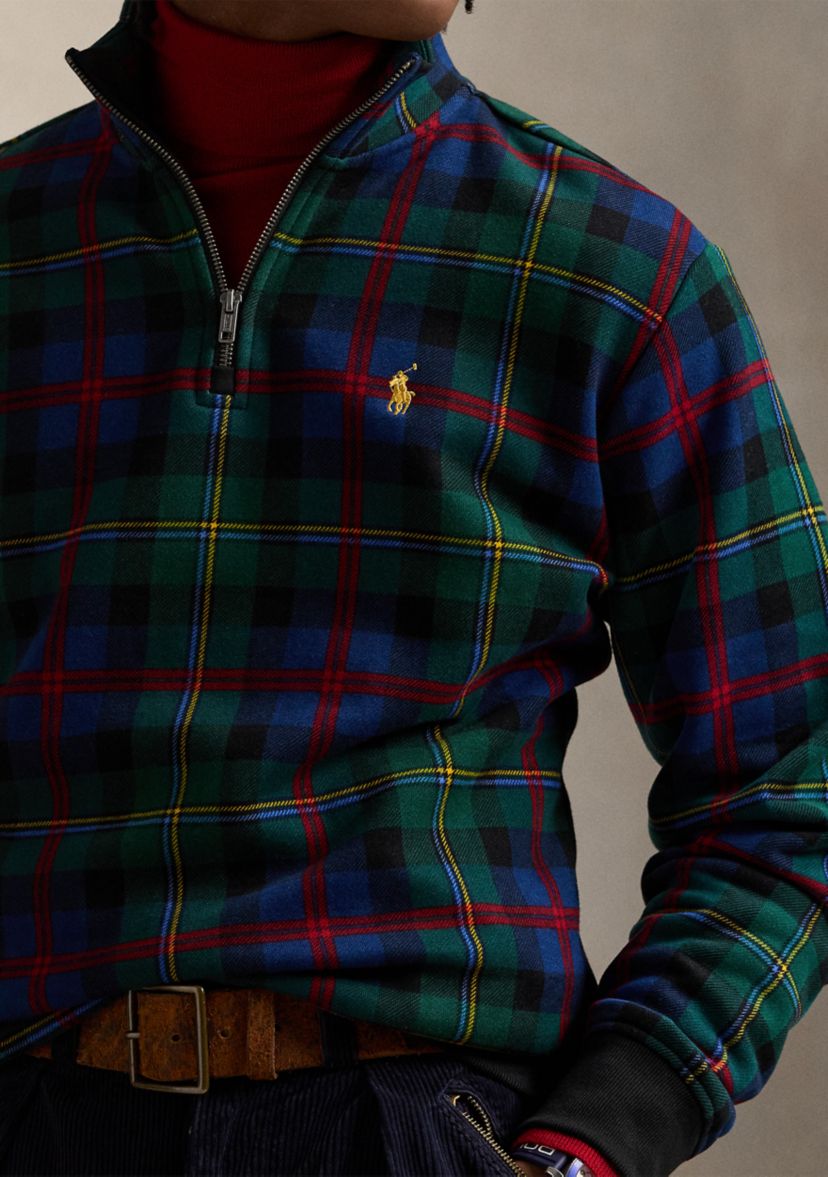 Plaid Sueded Fleece Pullover