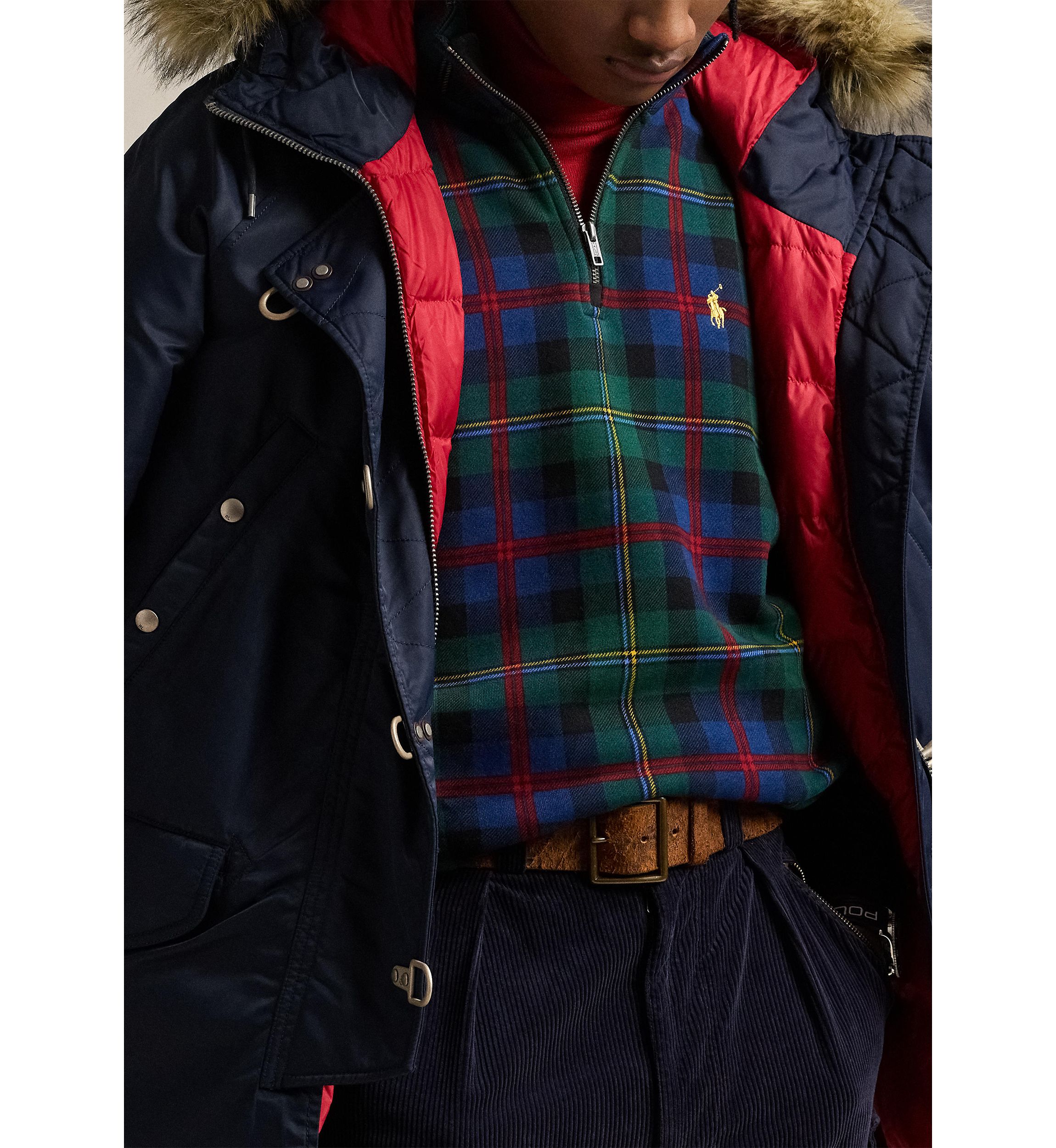Plaid Sueded Fleece Pullover