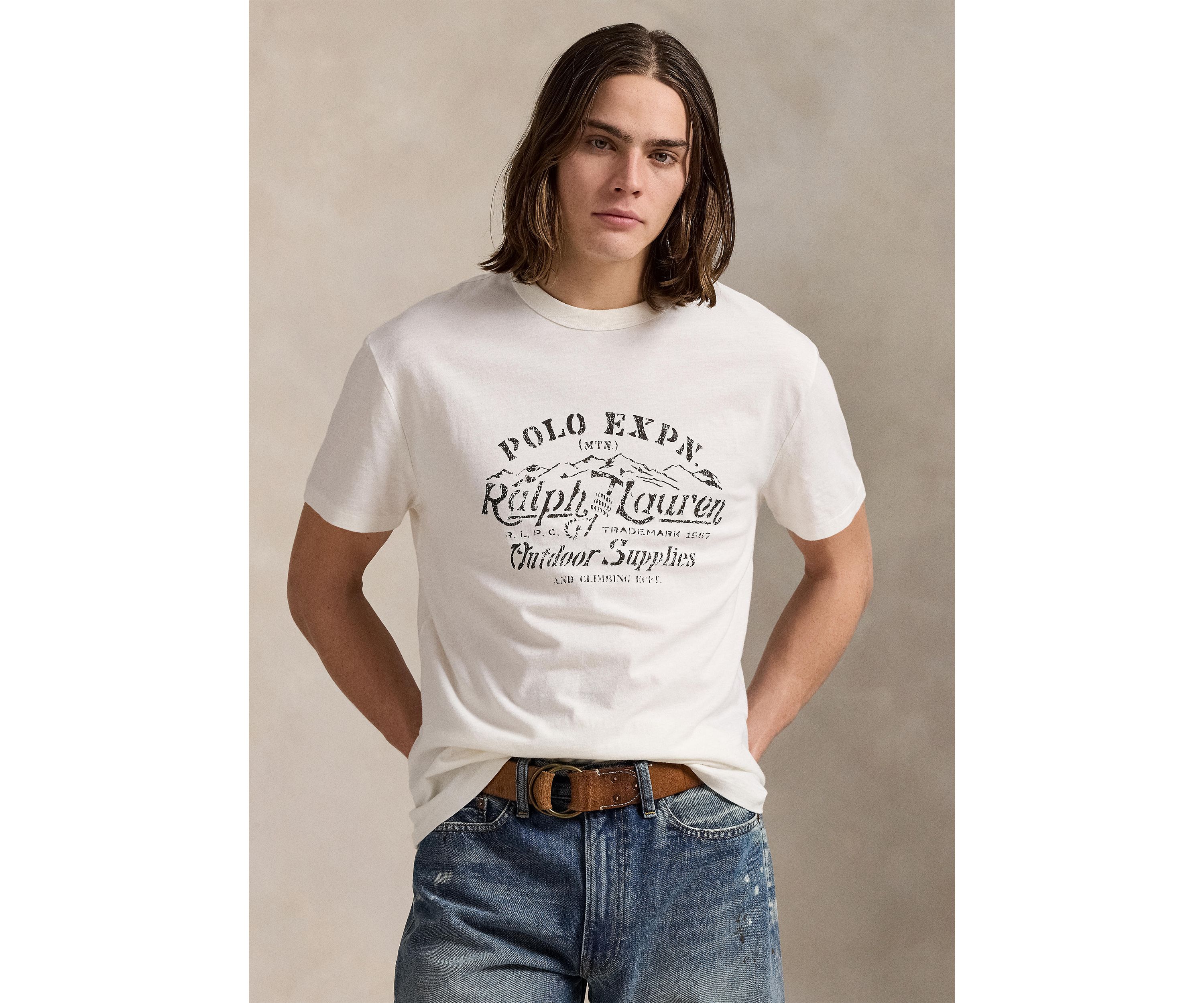 Classic Fit Slub Jersey Graphic T-Shirt