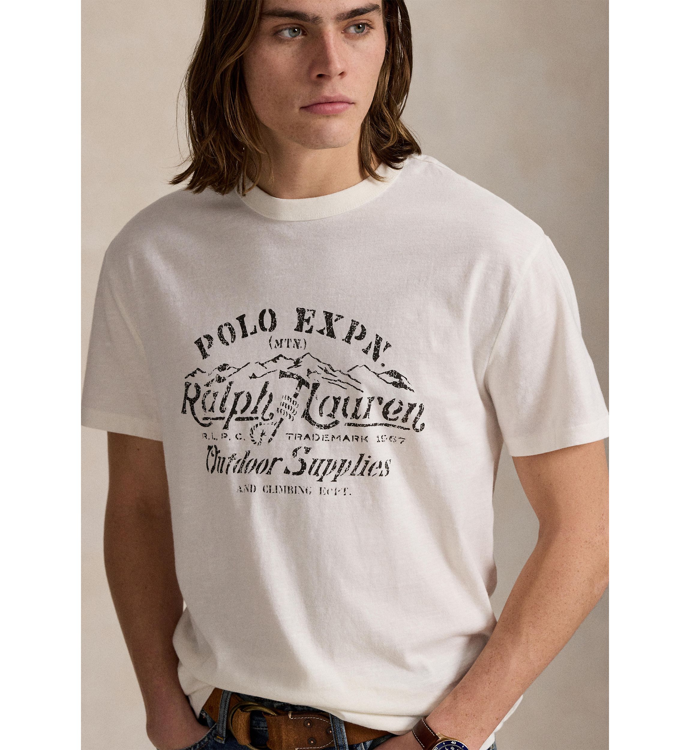 Classic Fit Slub Jersey Graphic T-Shirt