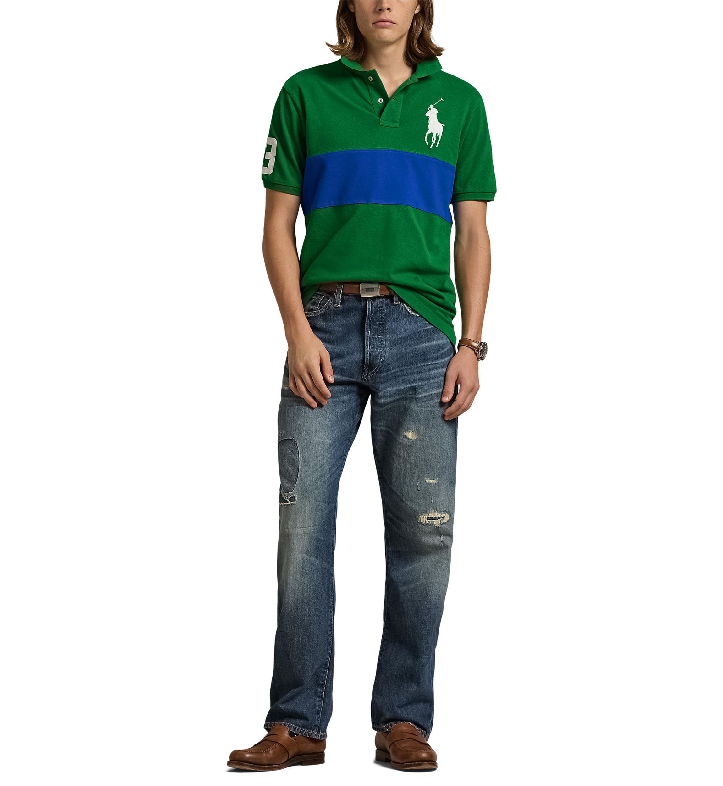 Classic Fit Big Pony Mesh Polo Shirt