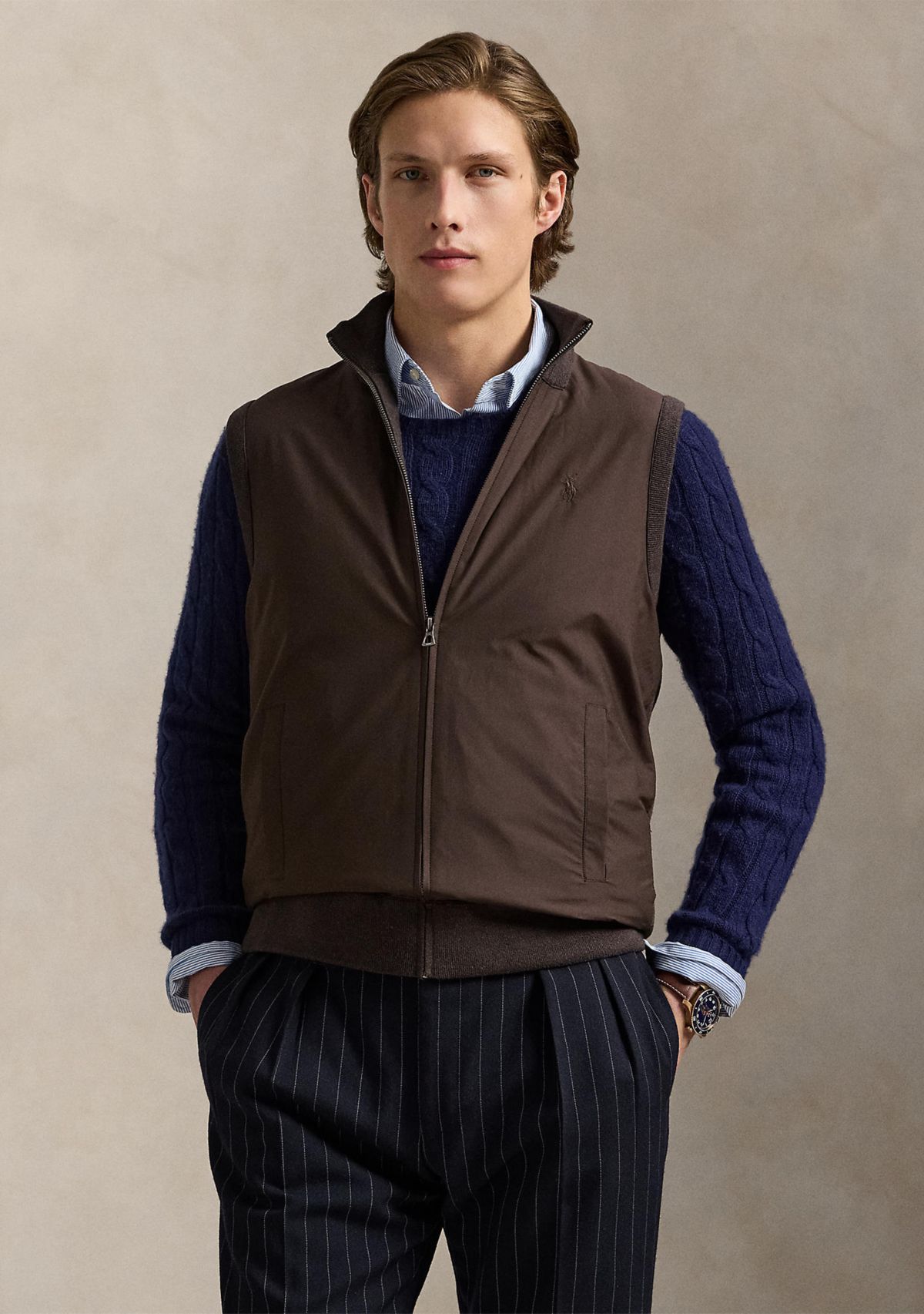Mens Hybrid Full-Zip Sweater Vest