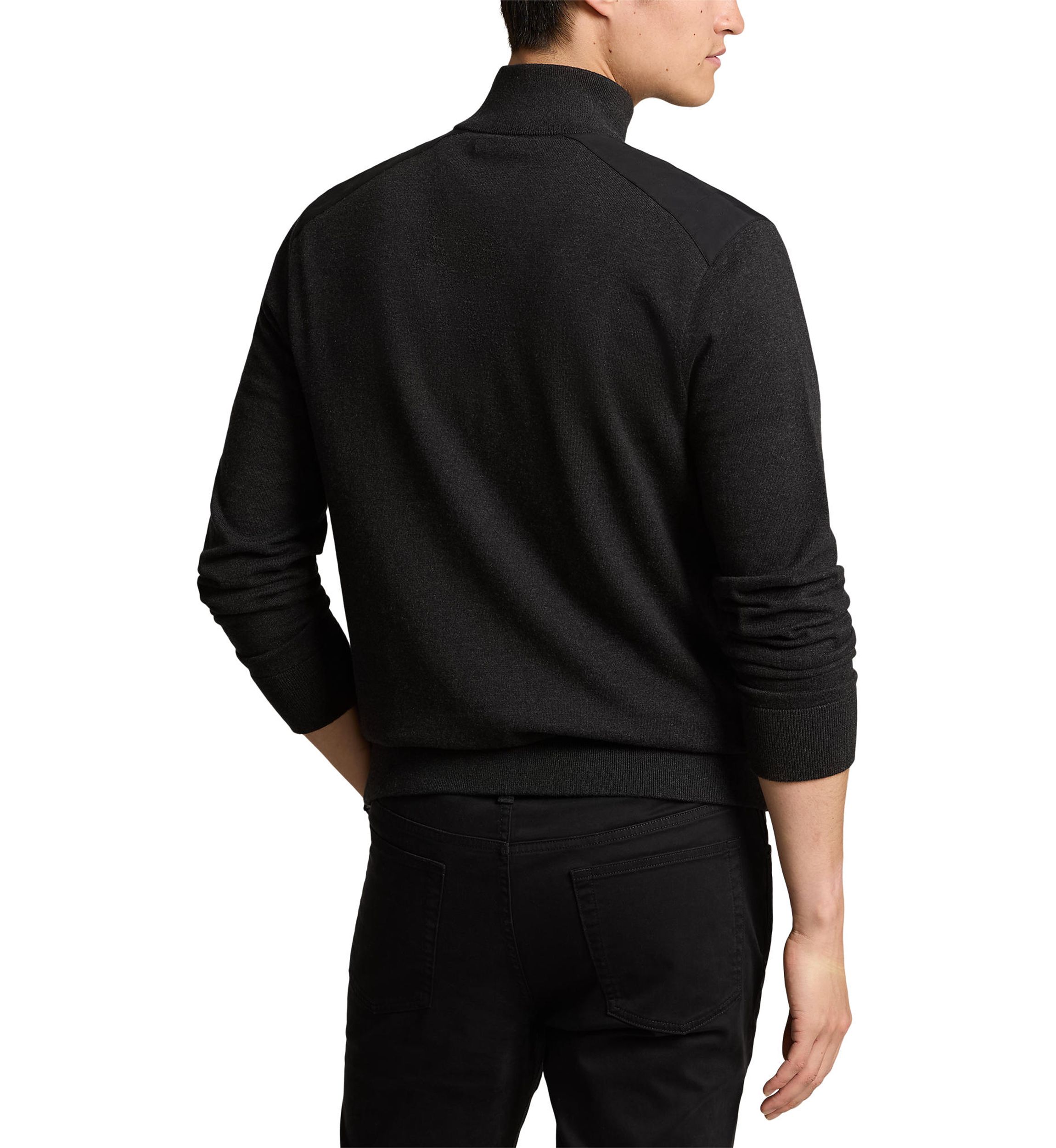 Hybrid Full Zip Mock Neck Sweater