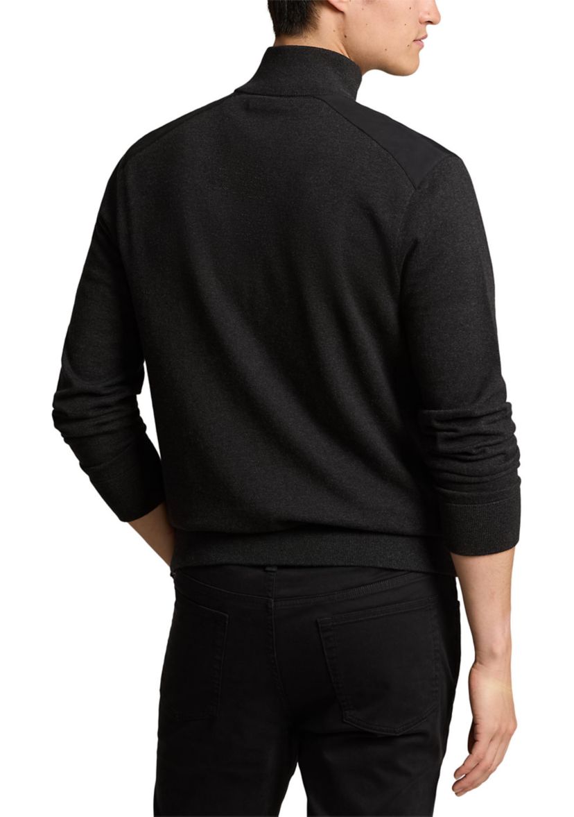 Hybrid Full Zip Mock Neck Sweater