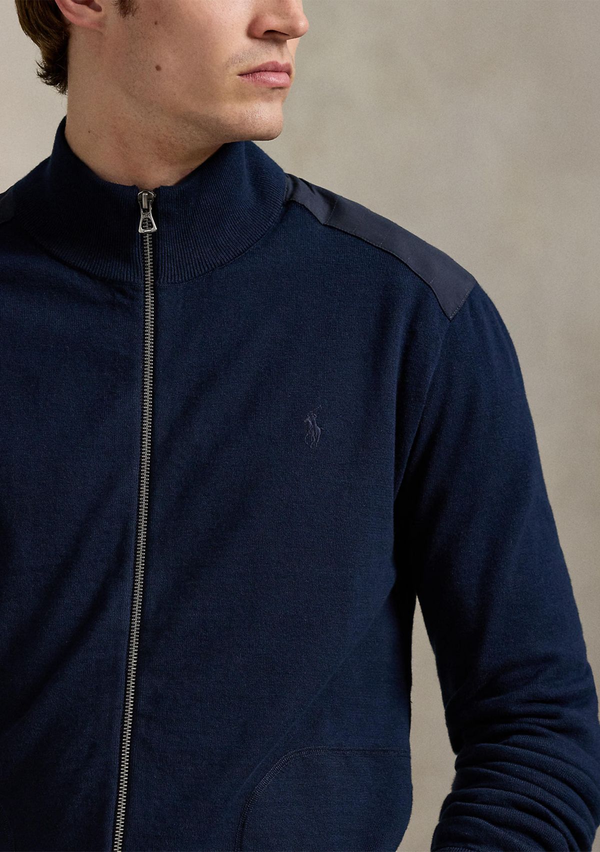 Hybrid Full-Zip Mock neck Sweater