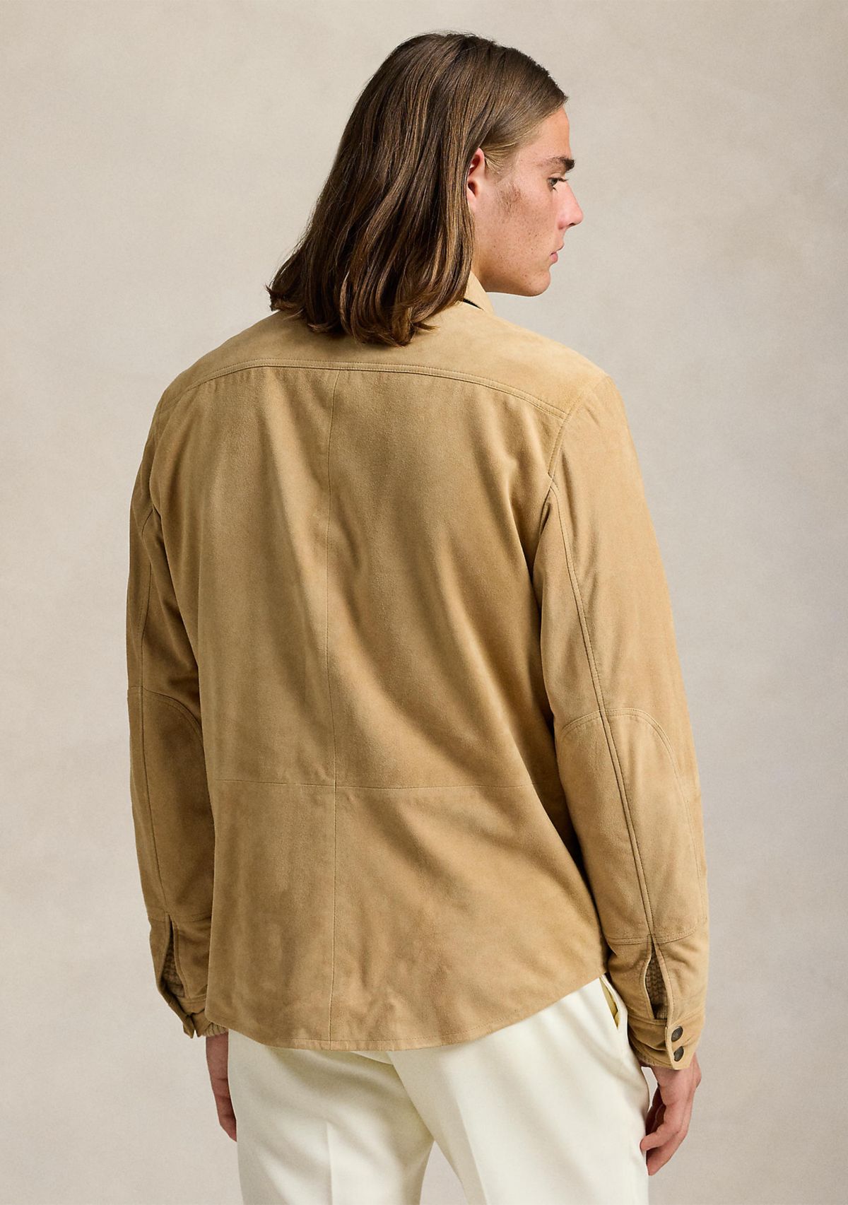 Reversible Suede-Taffeta Shirt Jacket