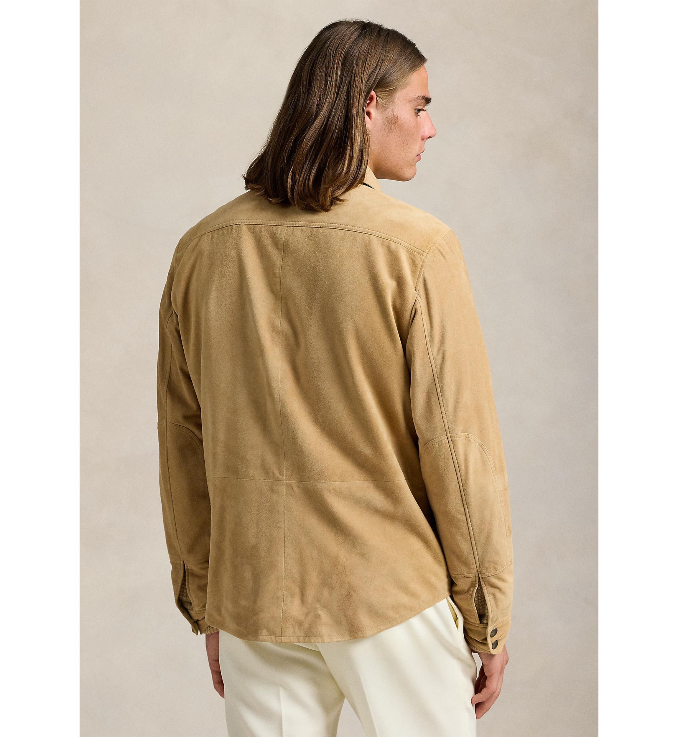 Reversible Suede-Taffeta Shirt Jacket
