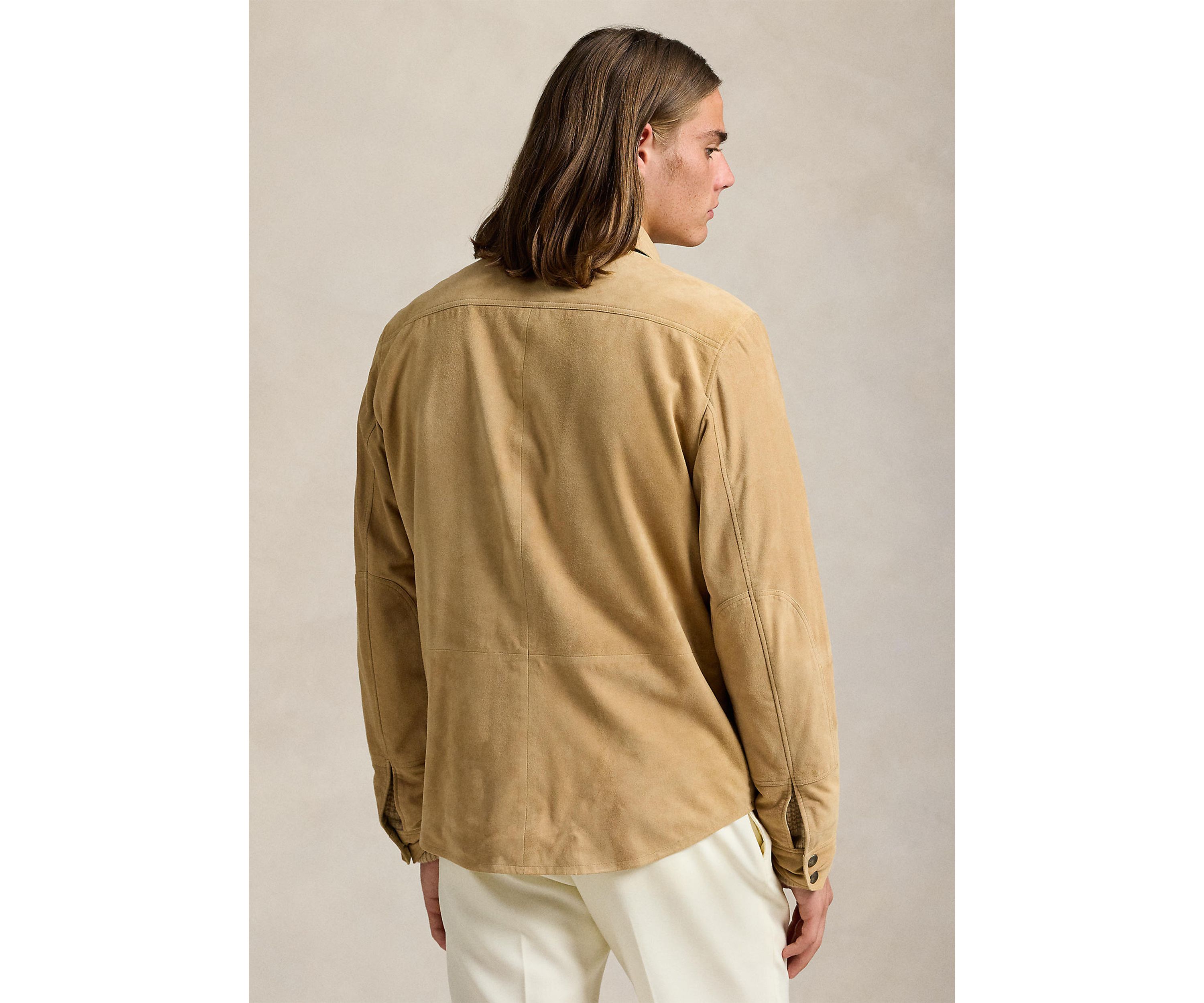 Reversible Suede-Taffeta Shirt Jacket