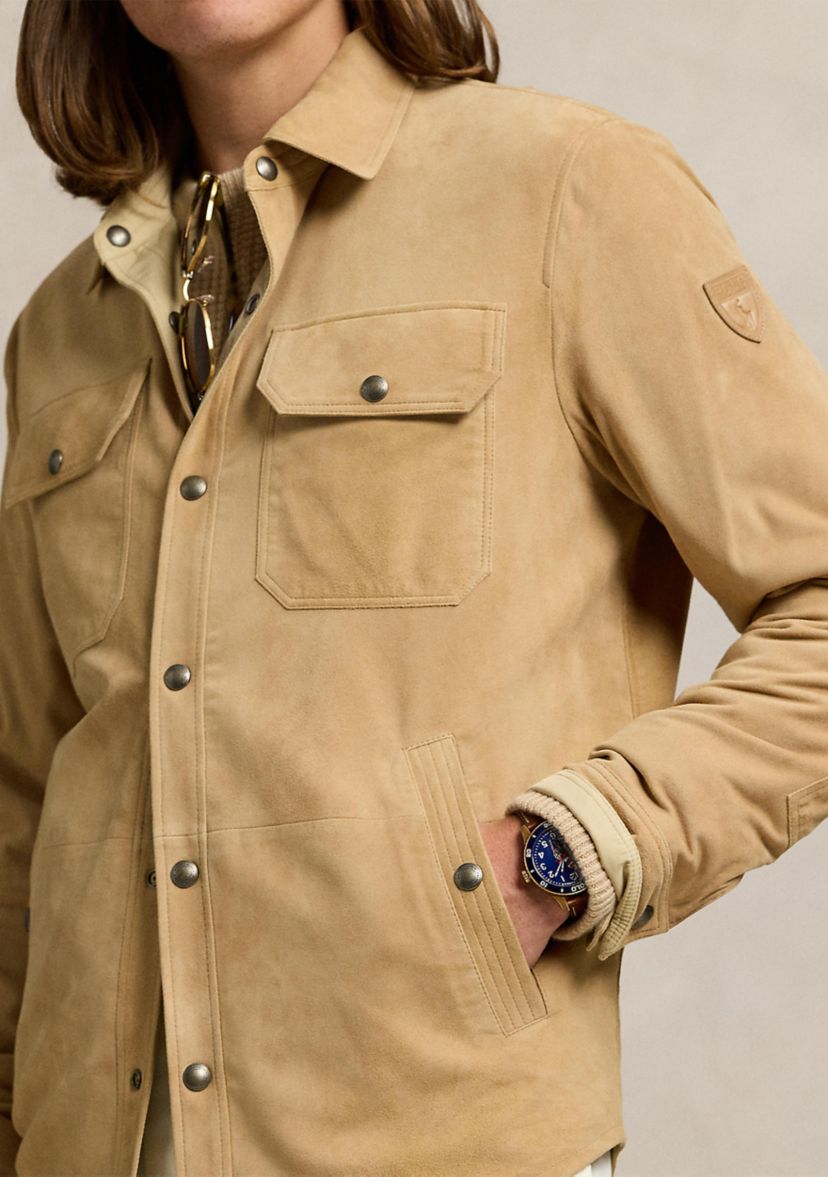 Reversible Suede-Taffeta Shirt Jacket