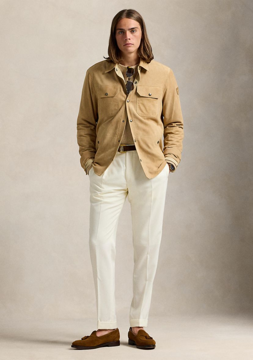 Reversible Suede-Taffeta Shirt Jacket