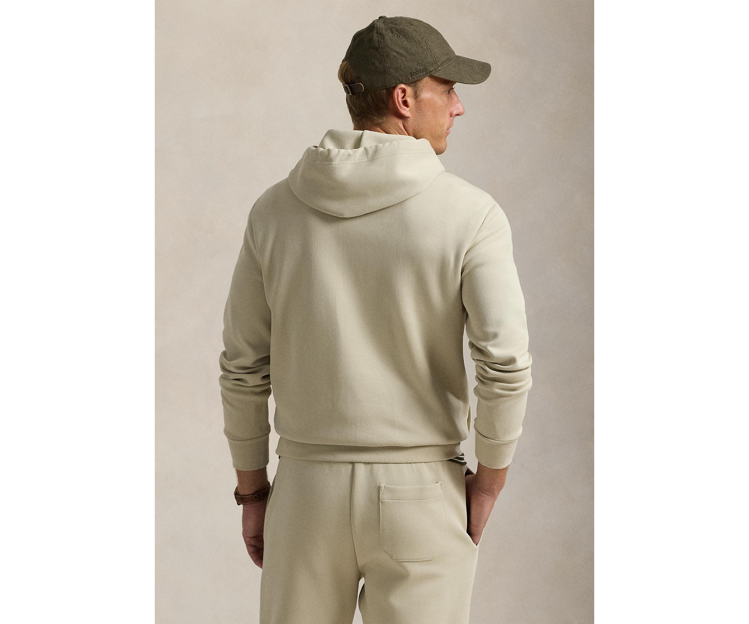 Leather-Pony Double-Knit Hoodie
