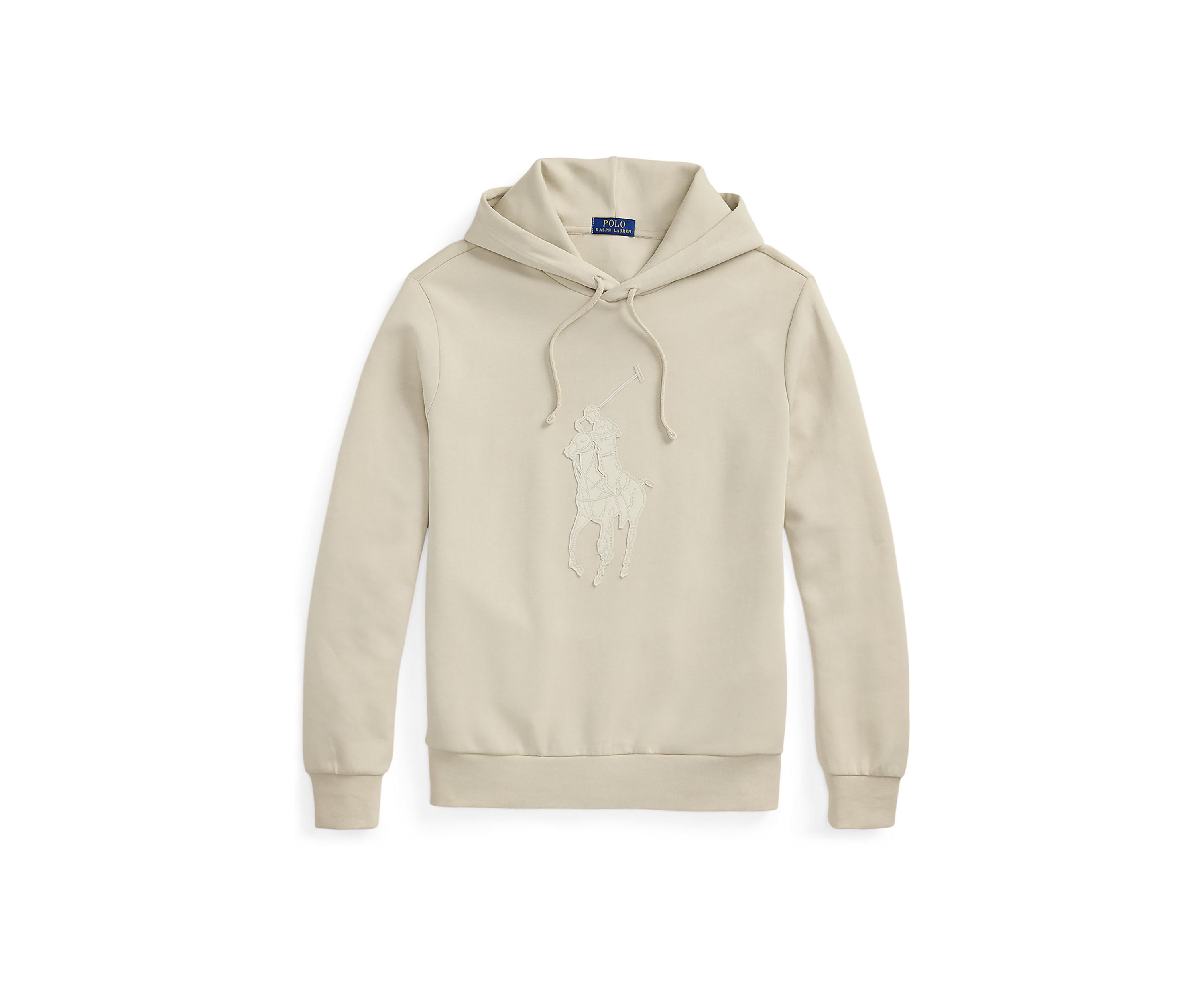 Leather-Pony Double-Knit Hoodie