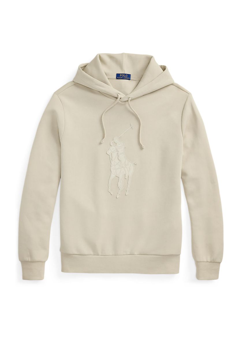 Leather-Pony Double-Knit Hoodie
