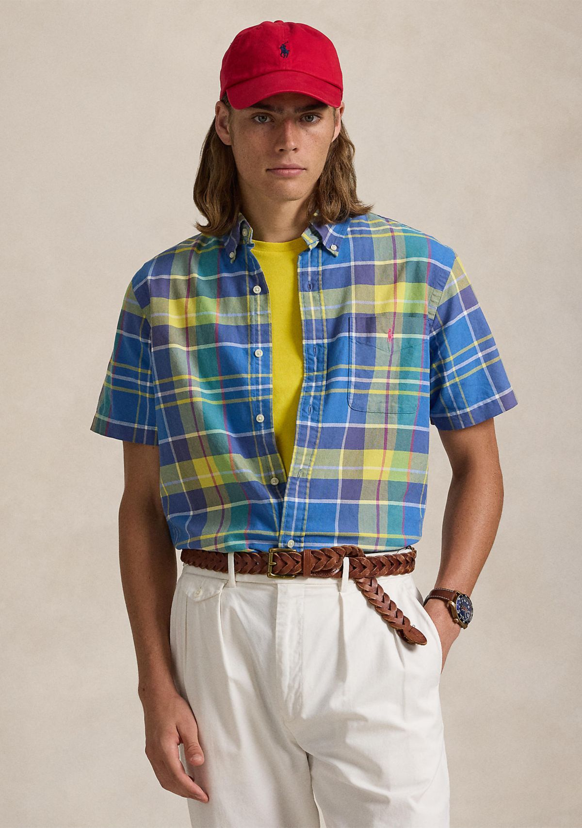 Classic Fit Plaid Oxford Shirt