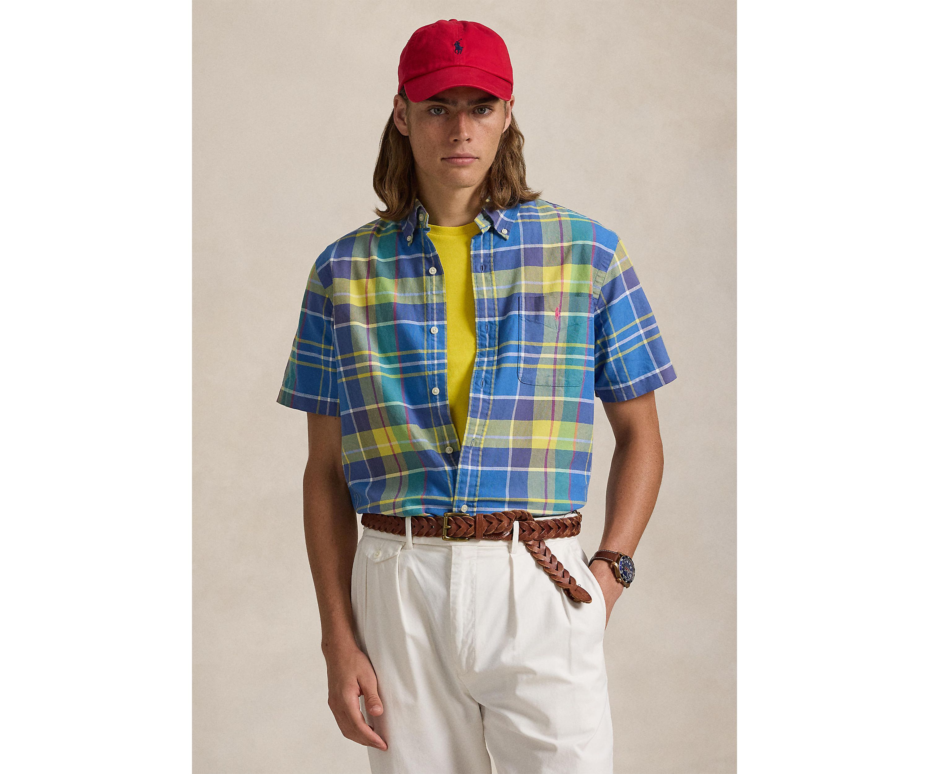 Classic Fit Plaid Oxford Shirt