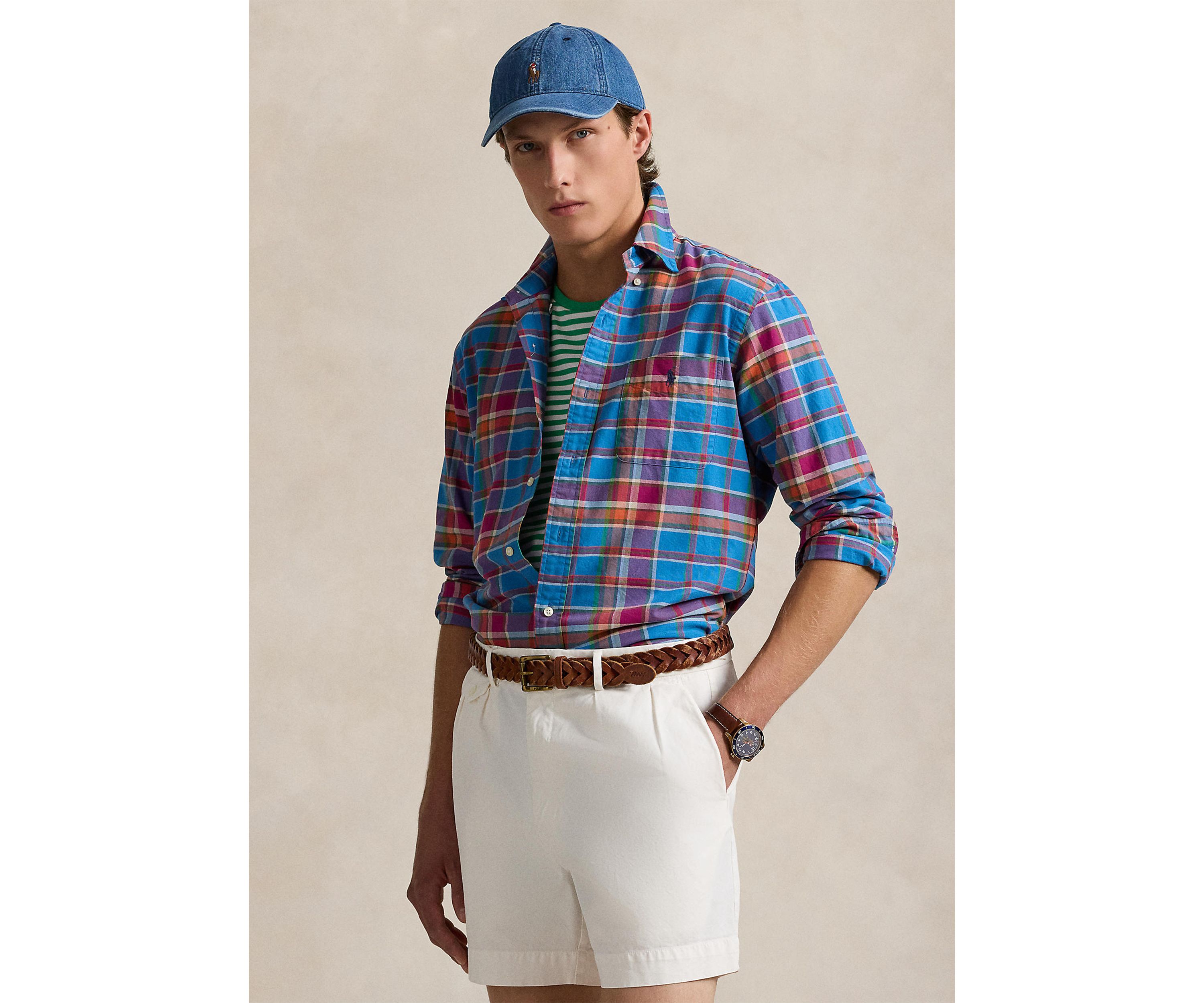 Classic Fit Plaid Oxford Shirt