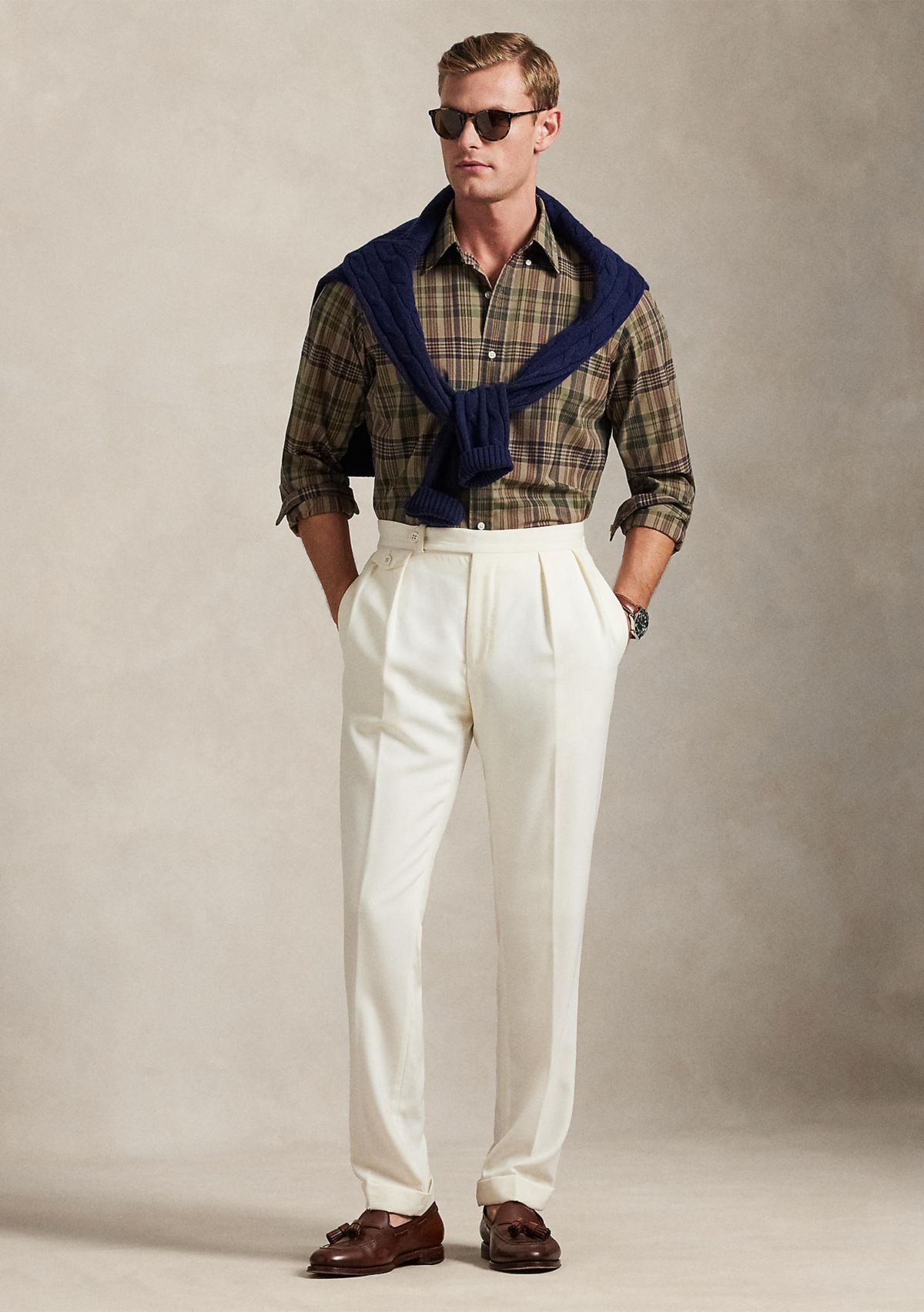 Mens Classic Fit Plaid Performance Shirt