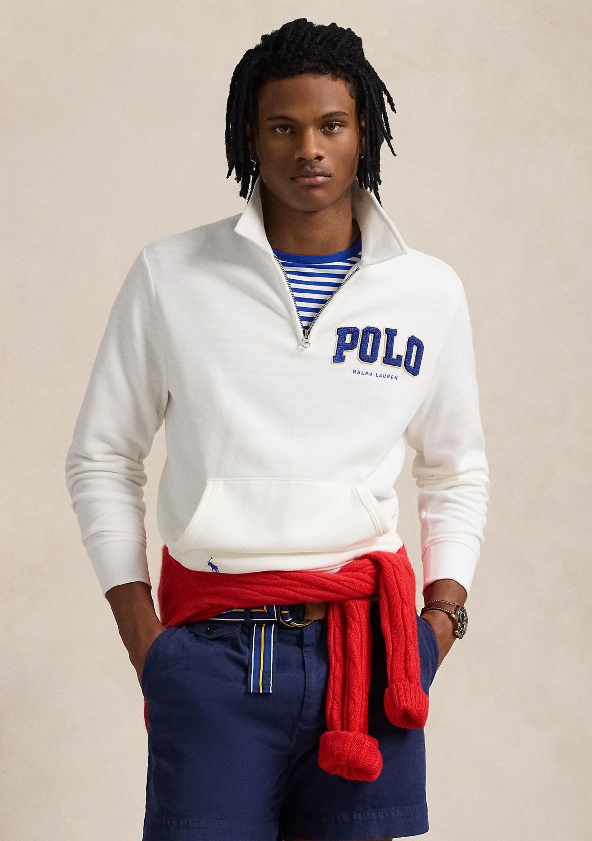 The RL Fleece Logo Collared Sweatshirt