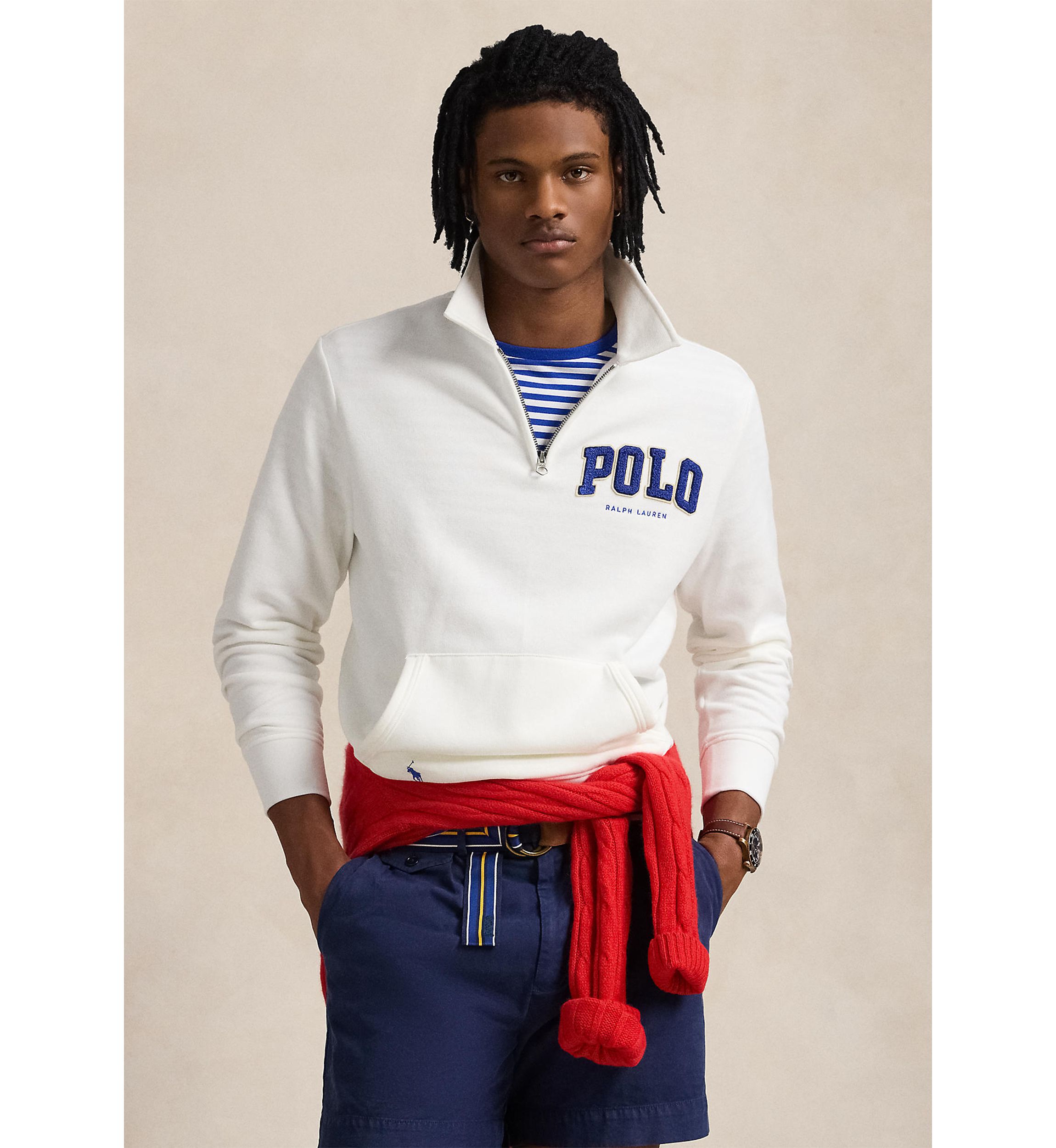 The RL Fleece Logo Collared Sweatshirt