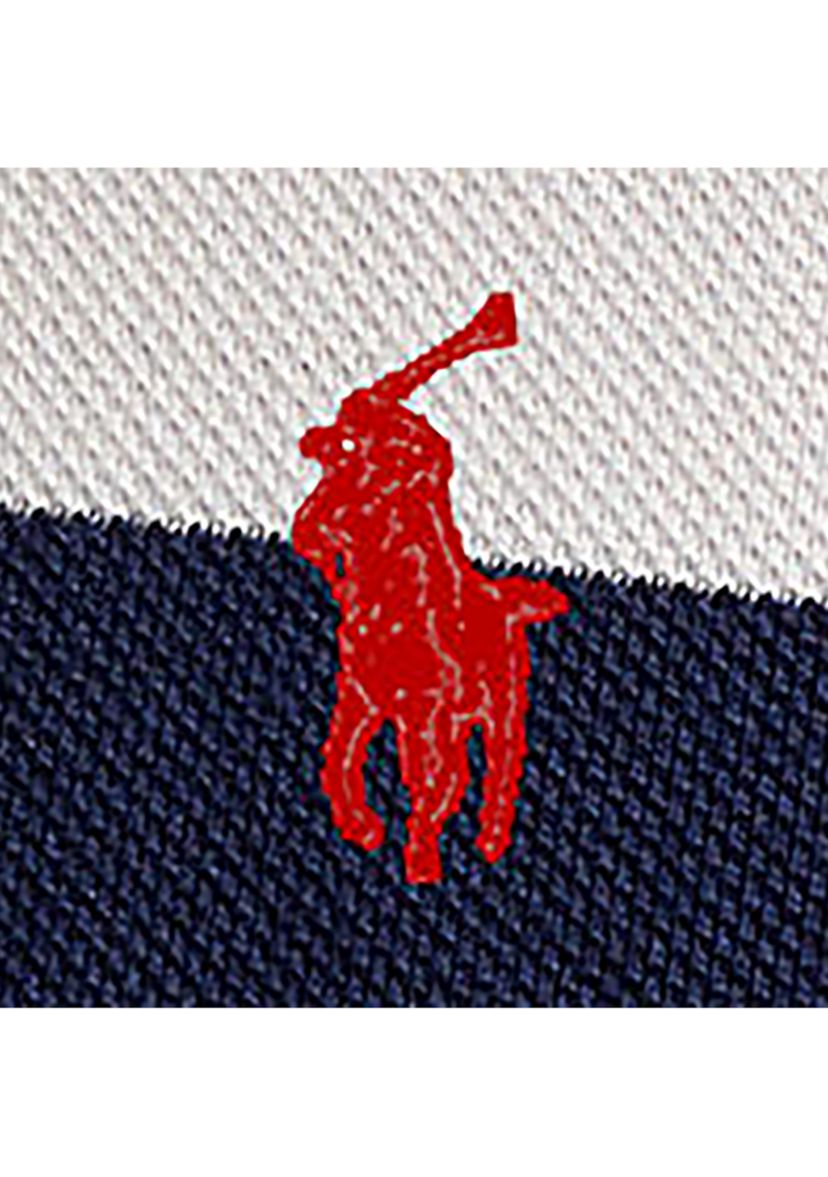 Classic Fit Striped Mesh Polo Shirt