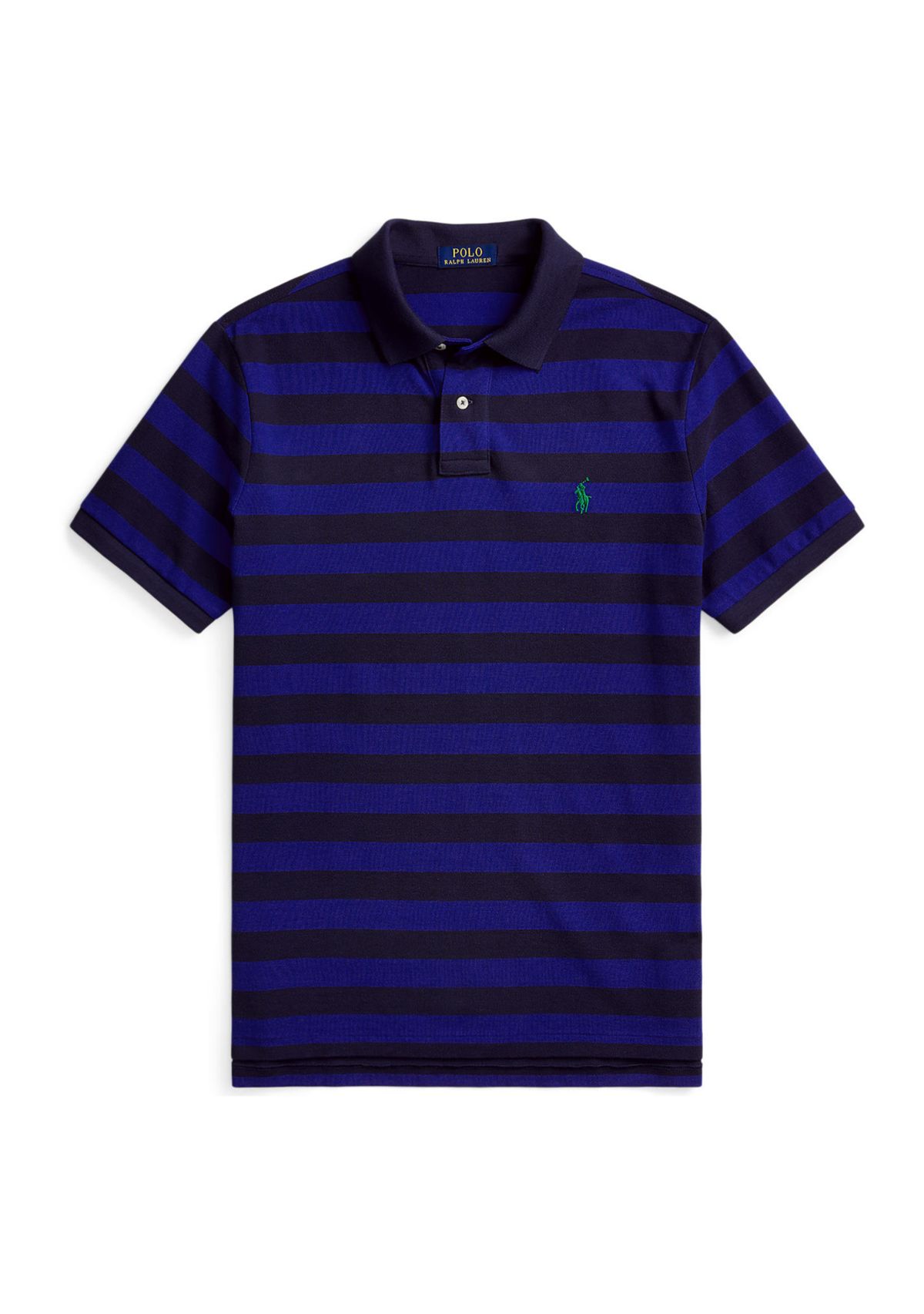 Classic Fit Striped Mesh Polo Shirt